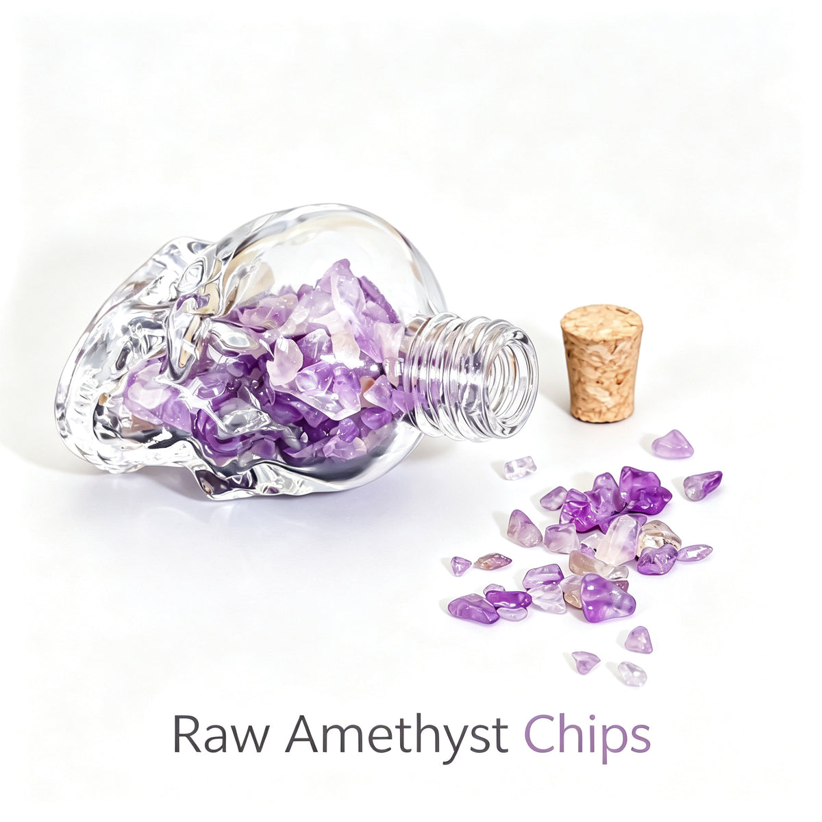 RYS Natural Crystal Chips Wish Bottle Cat Skull Shaped Glass Cork Bottle Halloween Home Decor Gift