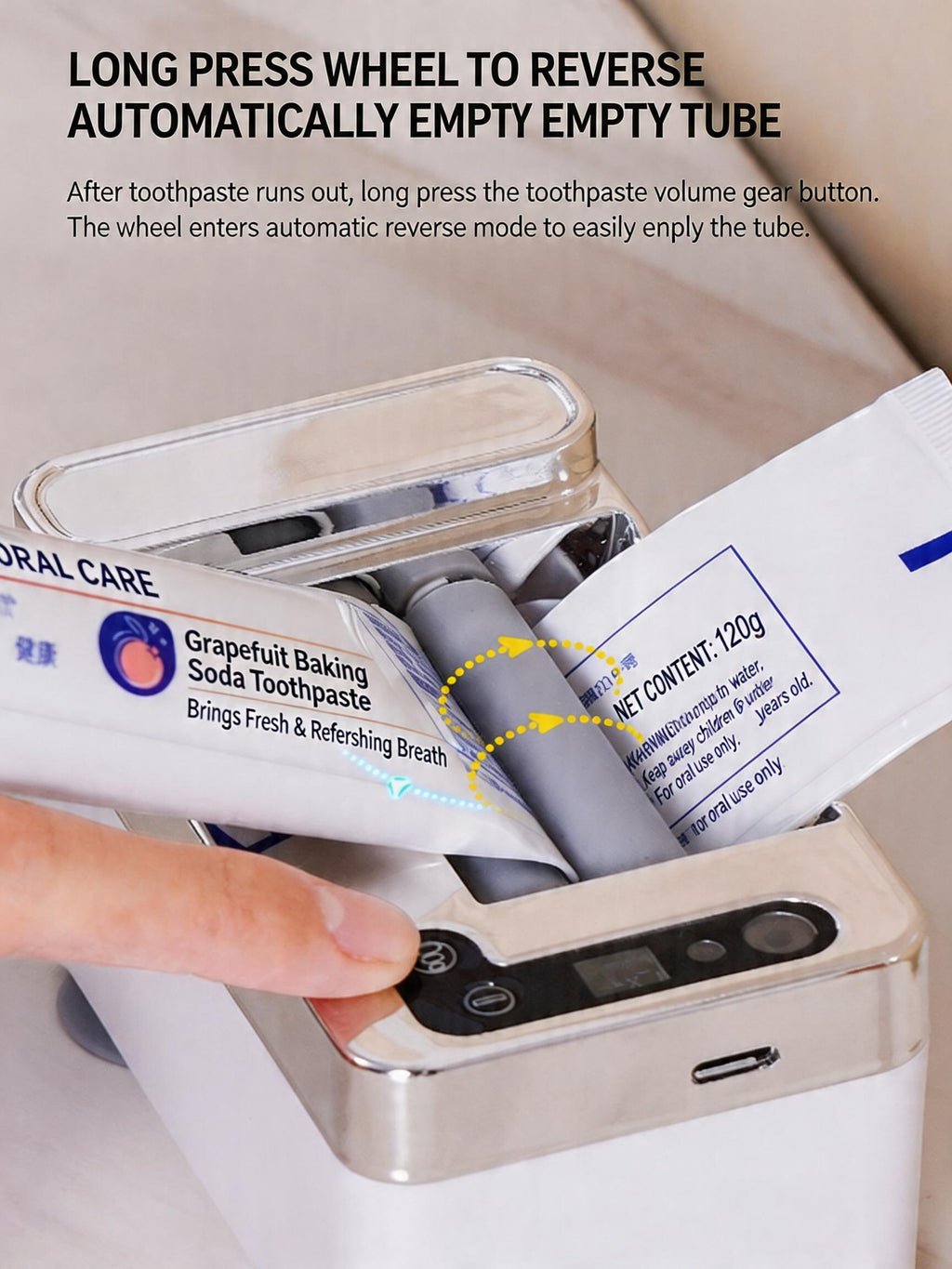 EST Automatic Sensor Toothpaste Dispenser, Rechargeable/Battery Operated Electric Squeezer for Bathroom