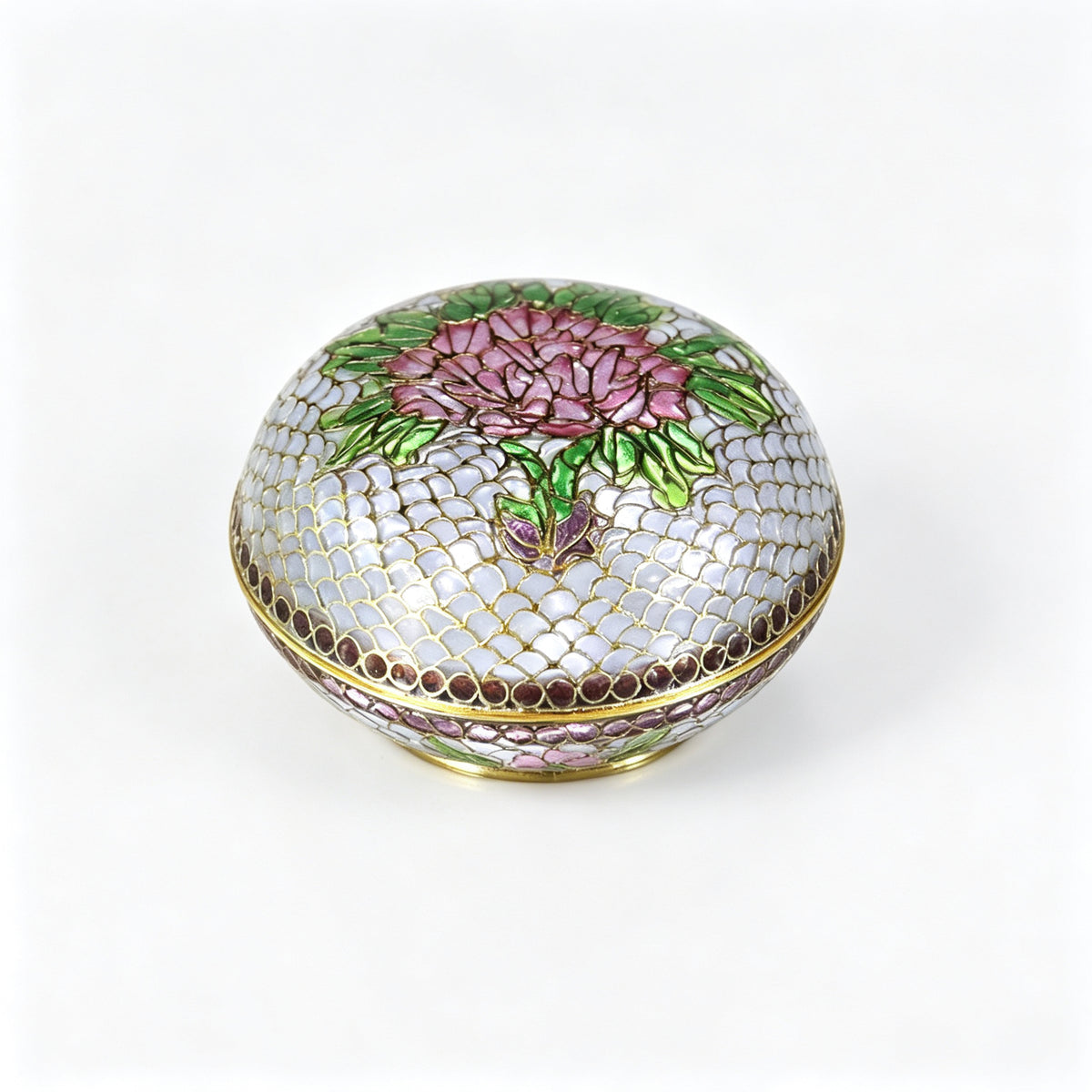 JCJ Traditional Chinese Transparent‑Blue Cloisonne Trinket Box, Hand‑made Body‑removed Enamel Jewelry Casket, Collectible Art Gift