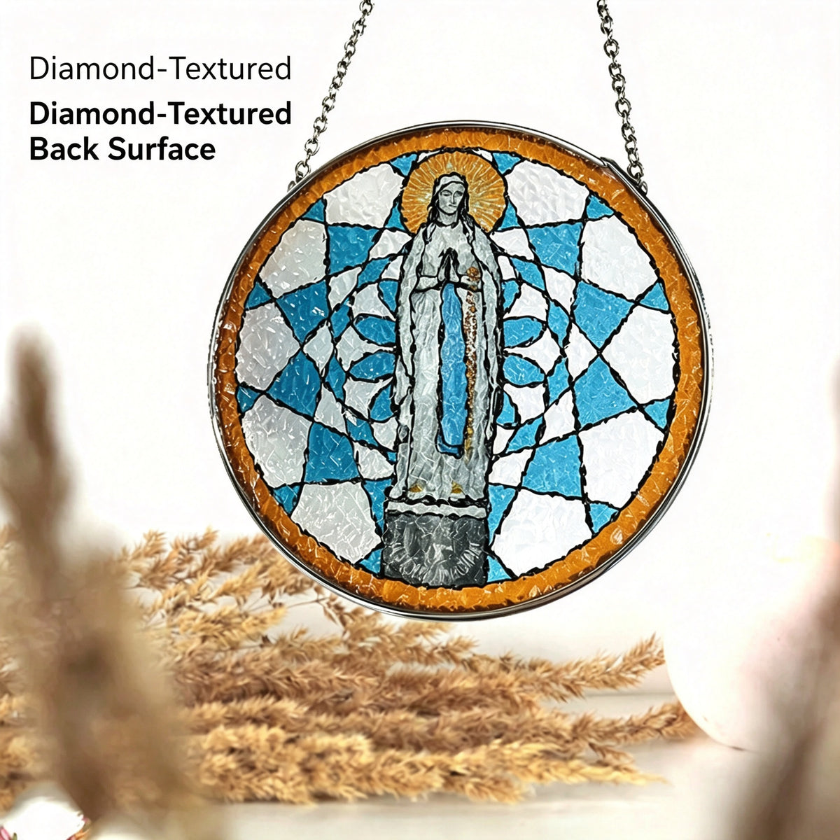 YAP Stained Glass Hanging Ornament Window Suncatcher Home Villa Wall Hanging Decor