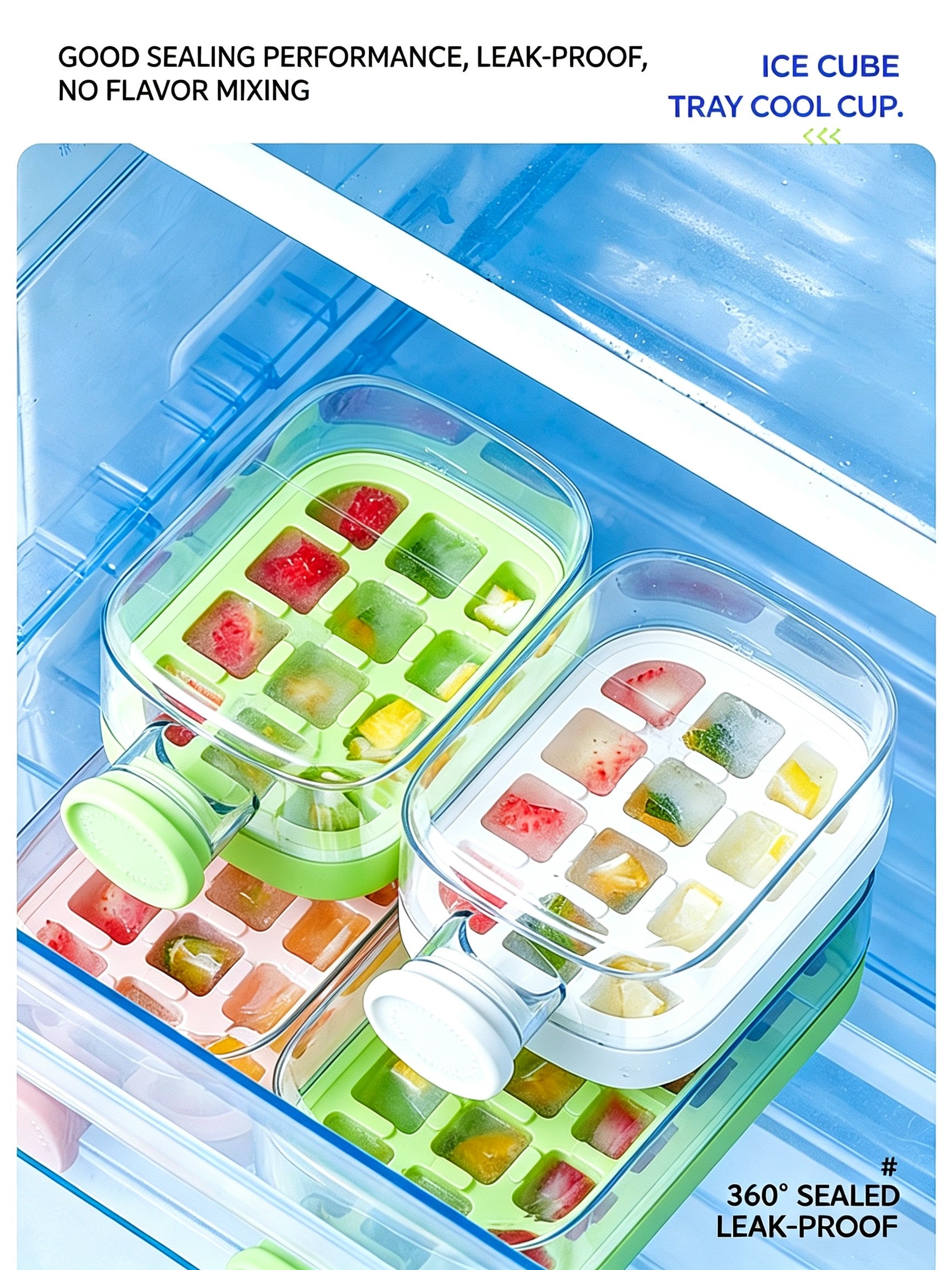 ZZBH 2-in-1 Eiswürfelform mit Flasche, 500/800 ml, Silikon, Schnellgefrierfunktion, leicht lösbare Eisformen