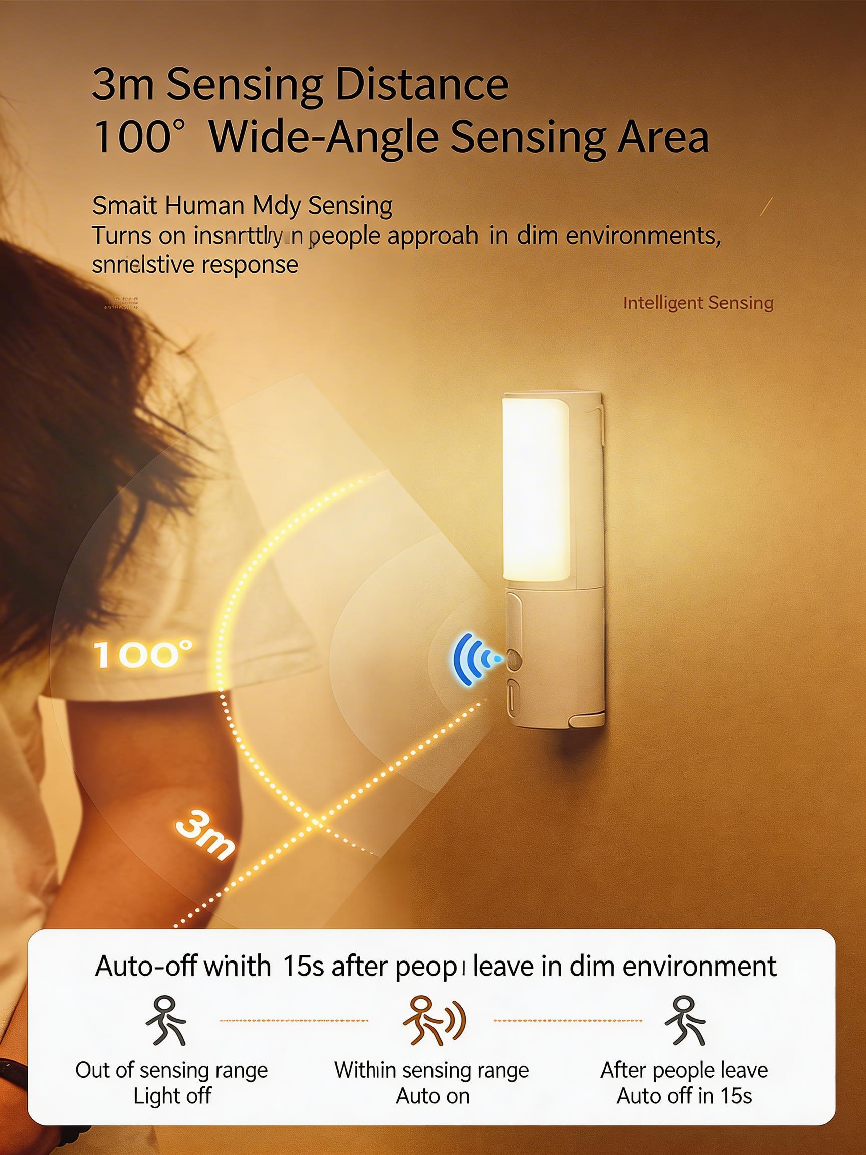 EST Motion Sensor LED Night Light | Rechargeable & Battery Powered