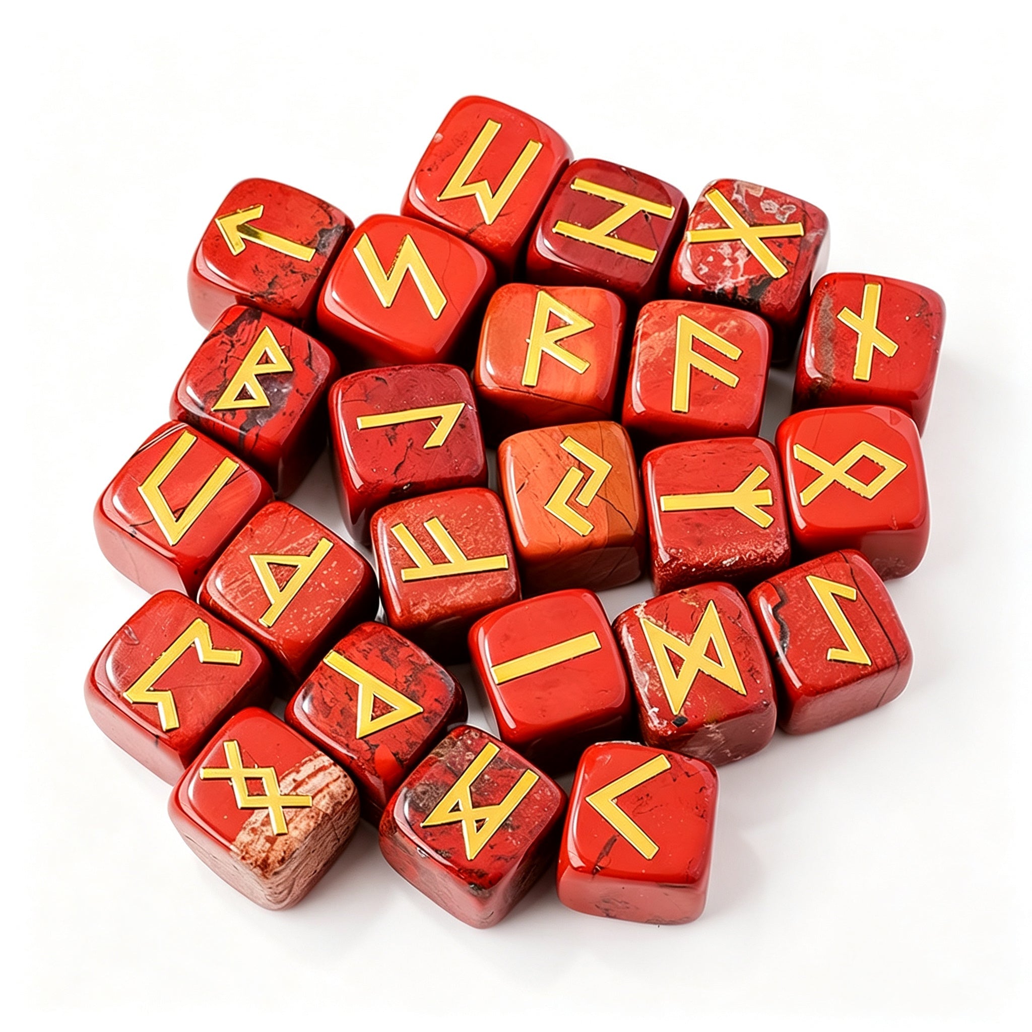 RYS 25pcs Crystal Rune Stones Set, Obsidian Divination Kit with Gift Box (24 Runes + 1 Blank Stone)
