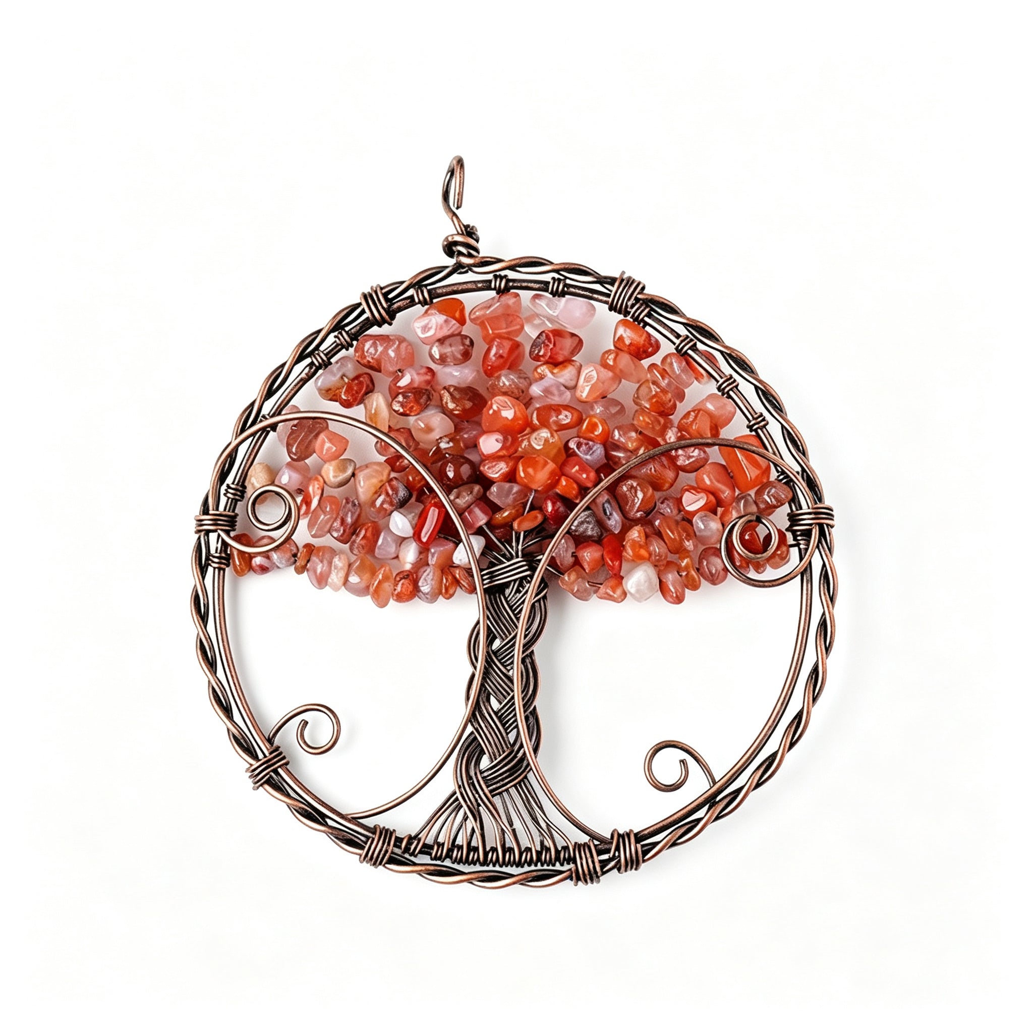 RYS Natural Crystal Chips Tree of Life Pendant Car Hanging