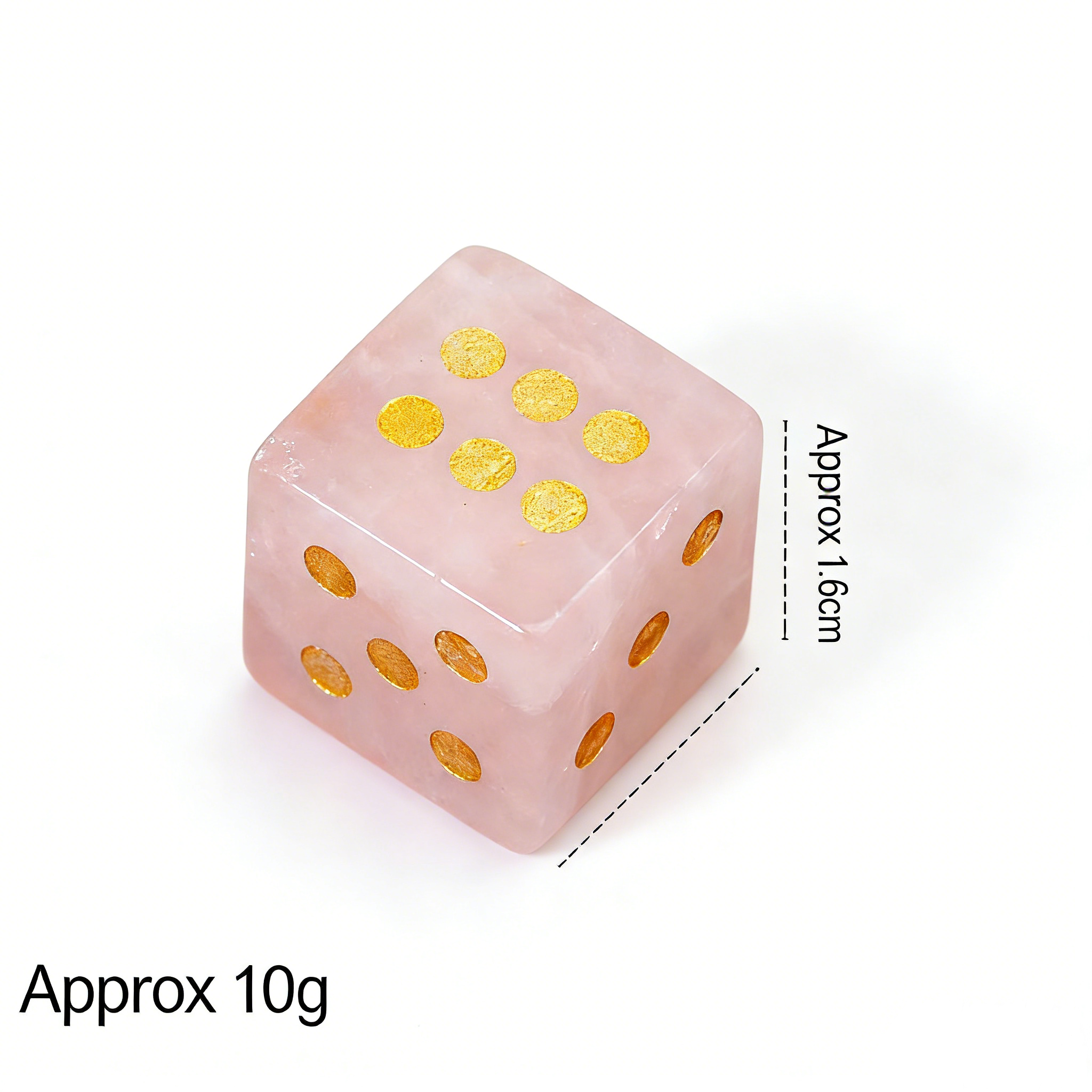 RYS Natural Crystal Gemstone Square Dice | Multi-Material Options, Hand-Carved Gold-Point Collectible & Play Piece