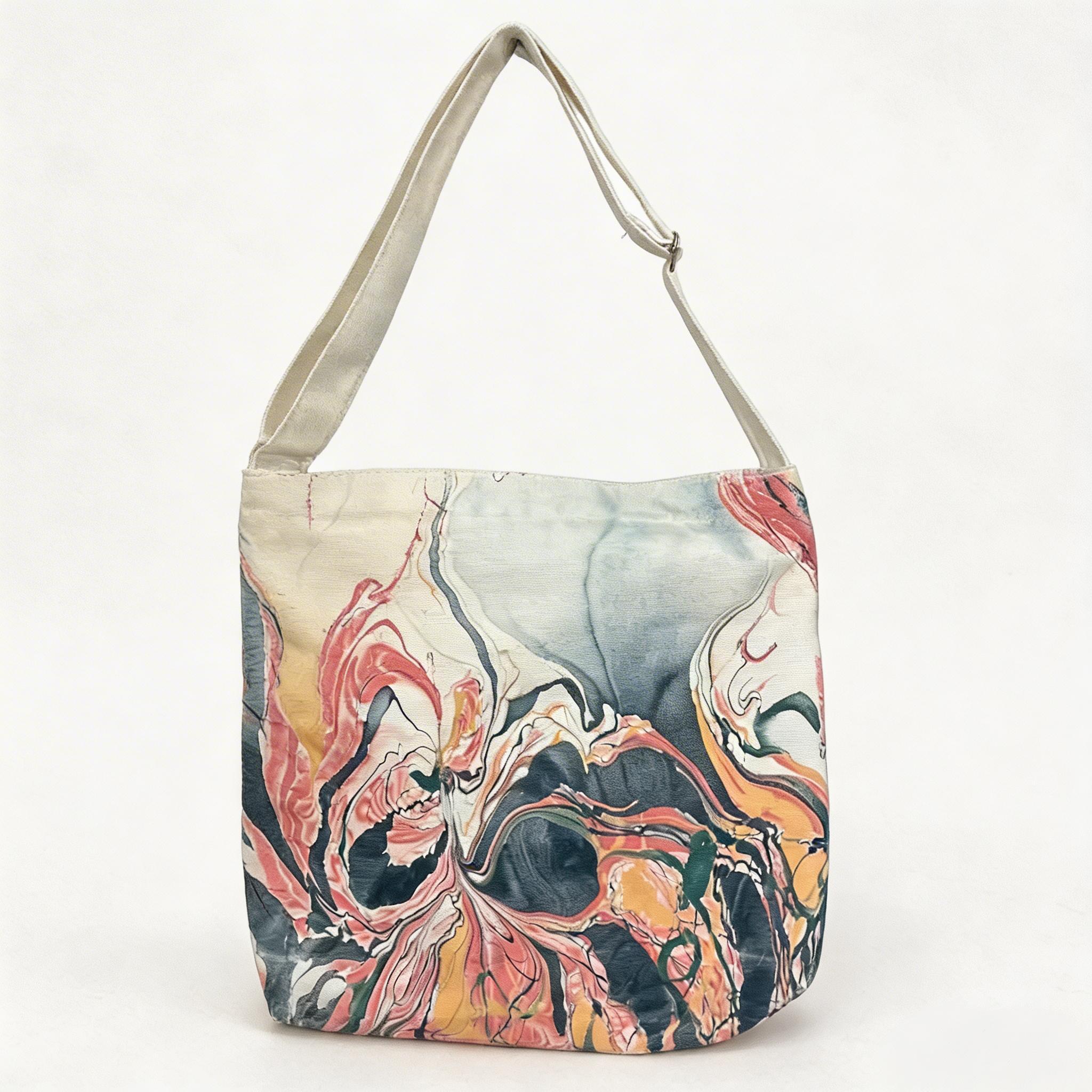 CMB Handcrafted Lacquer Canvas Crossbody Bag