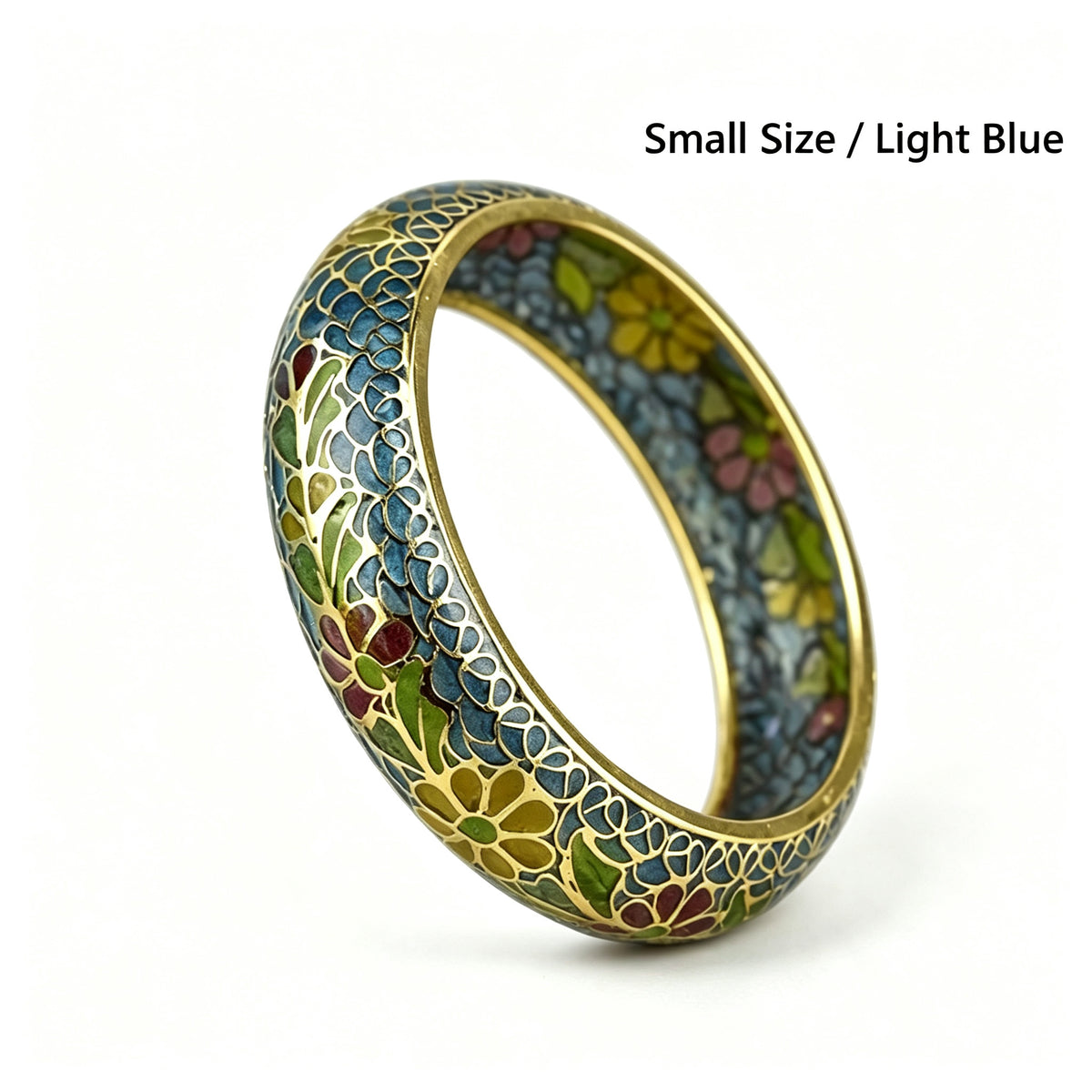 JCJ Vintage Beijing Hollow Cloisonne Bangle, Intricate Handmade Filigree Enamel Collectible Bracelet for Premium Gifting