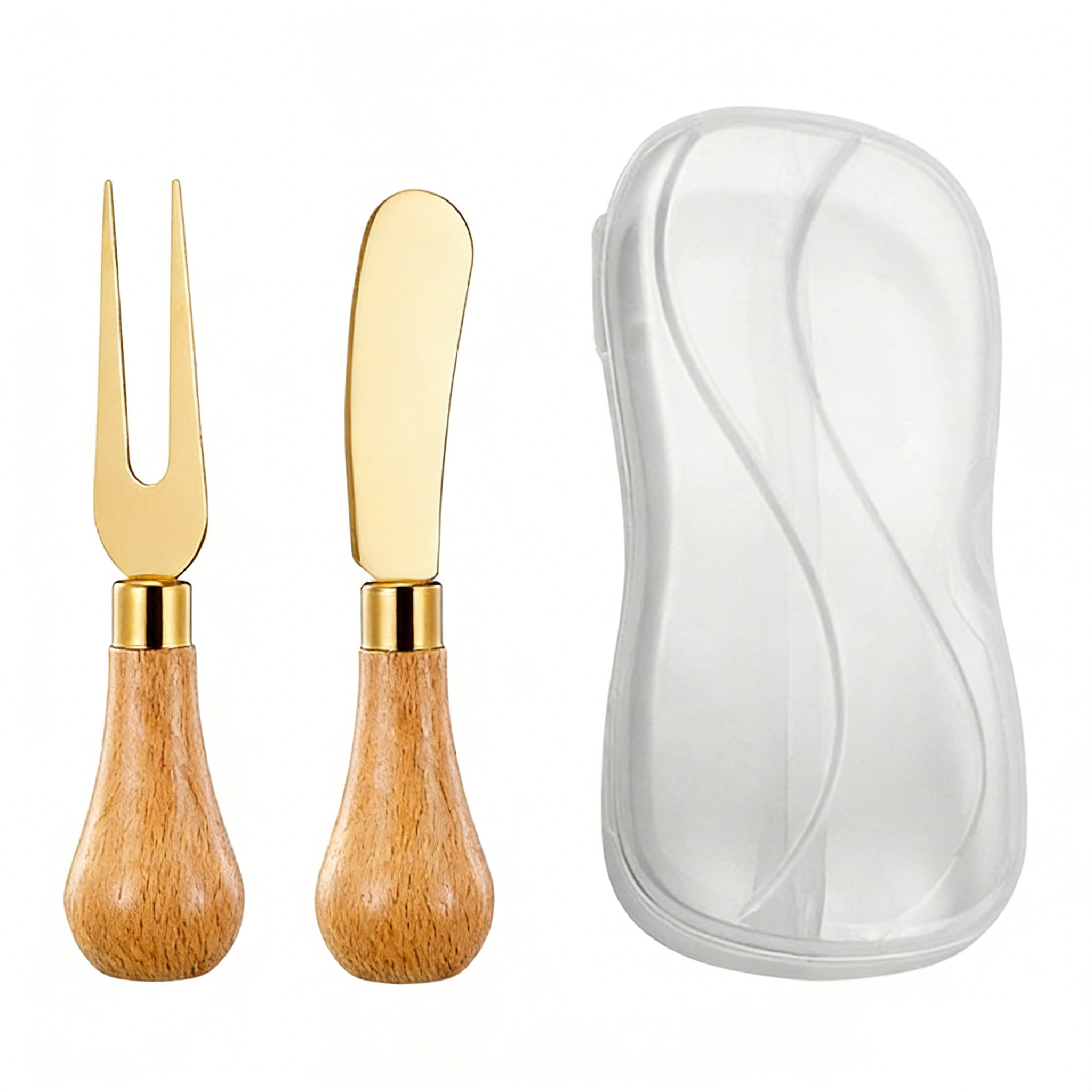 HGD 304 Stainless Steel Kitchen Tool with Beech Wood Handle | Mini Potato Masher & Fruit Fork Butter Knife Set