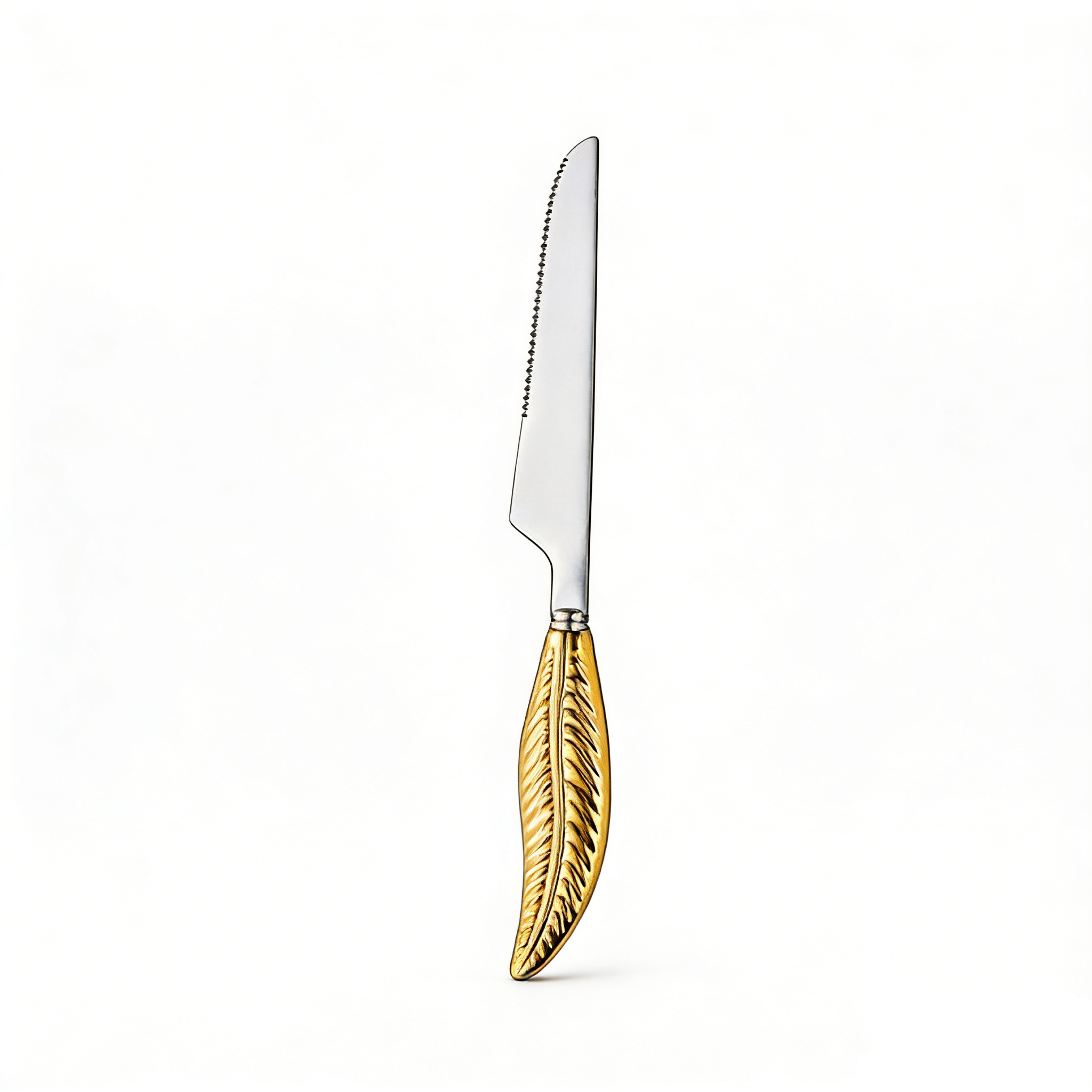 HGD 304 Stainless Steel Luxury Feather-Handled Cutlery | Premium Steak Knife Fork Spoon Set