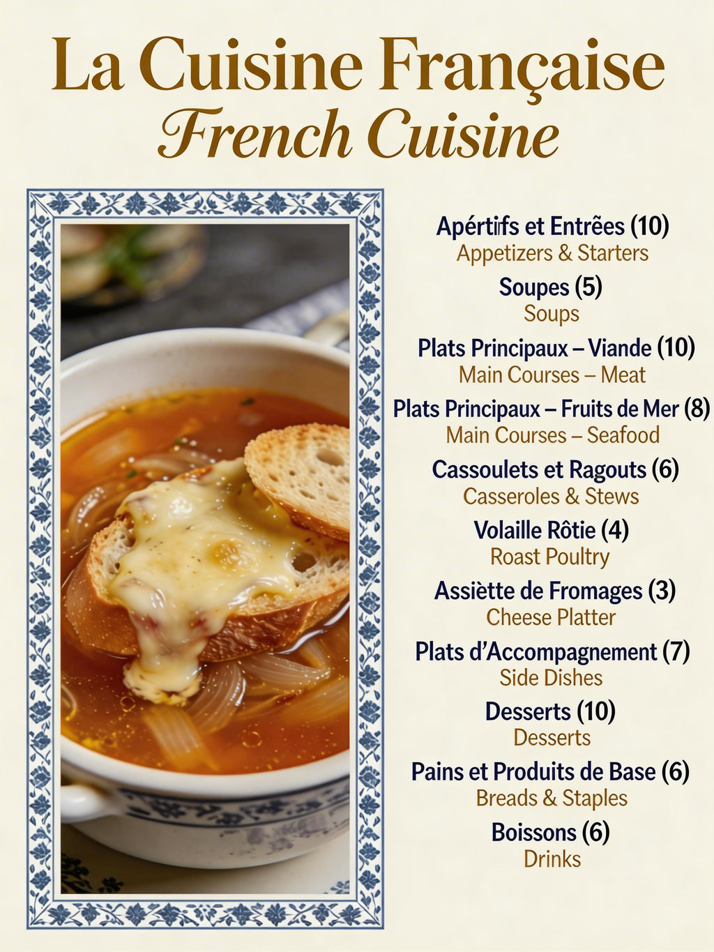 SML France 75 Bilingual Electronic Recipe Collection (Customizable Language) | HD Steps + Ingredient List + Google Drive Easy Download