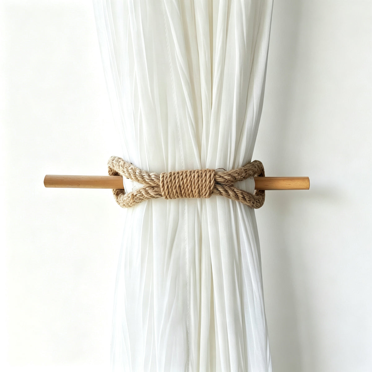 JXG Handwoven Cotton Curtain Tie Backs Boho Rope Tiebacks Set of 2