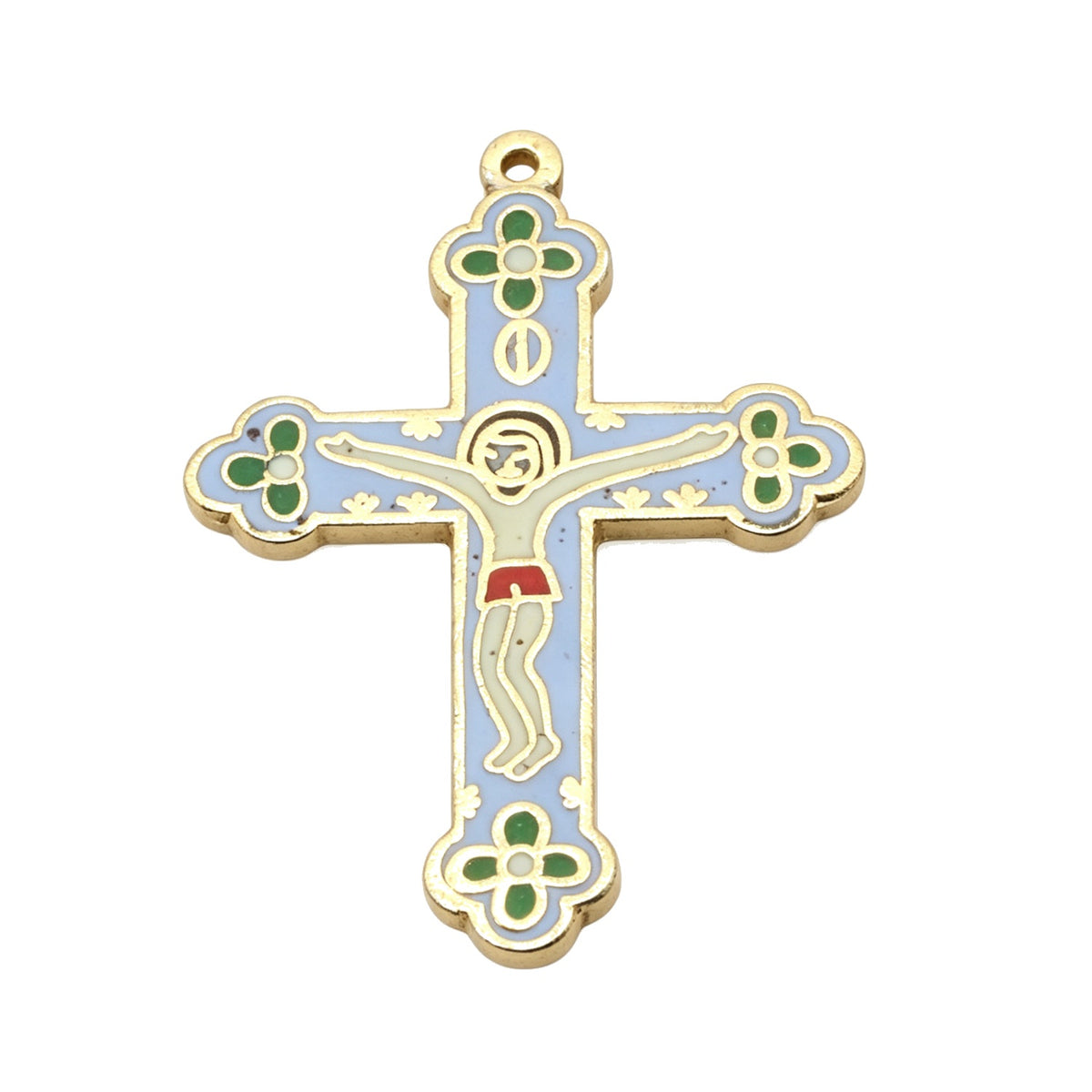 JCJ Vintage Cloisonne Cross Pendant Enamel Charms DIY Jewelry Making