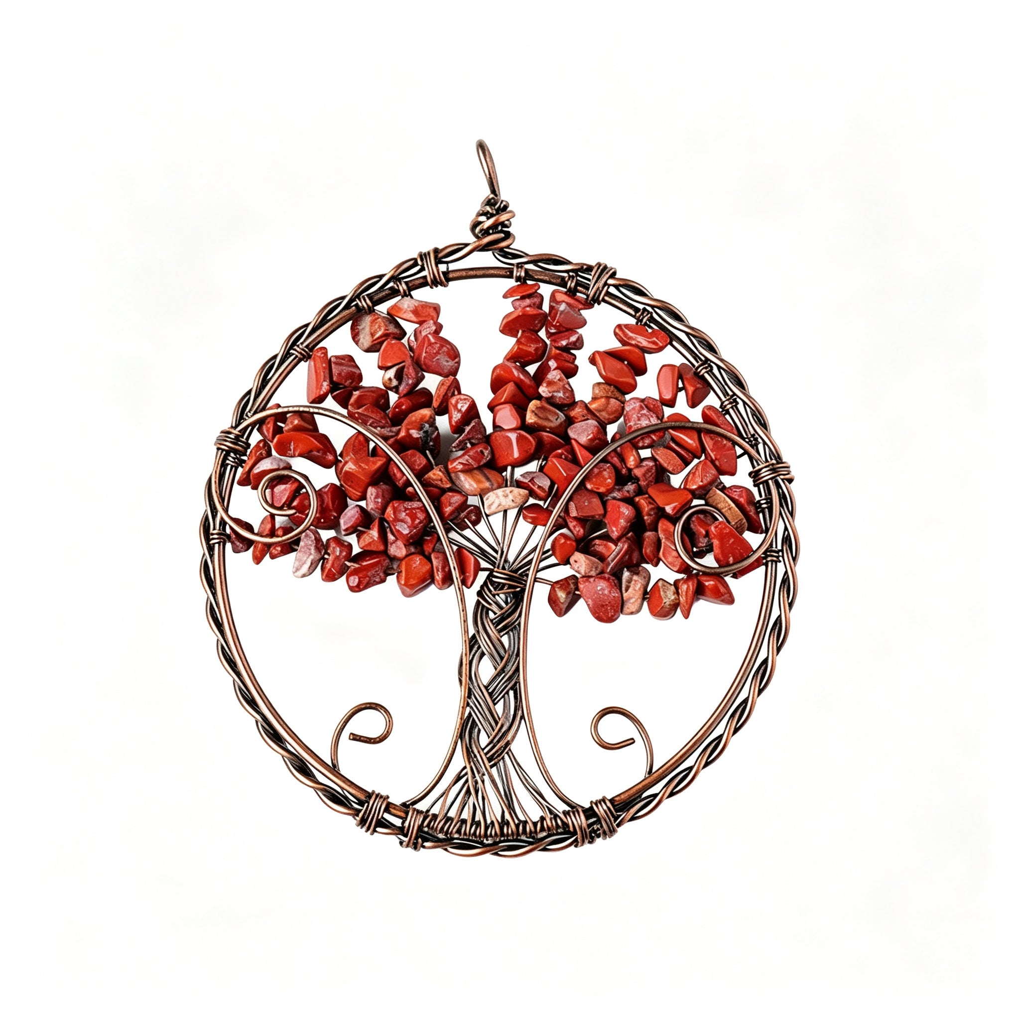 RYS Natural Crystal Chips Tree of Life Pendant Car Hanging