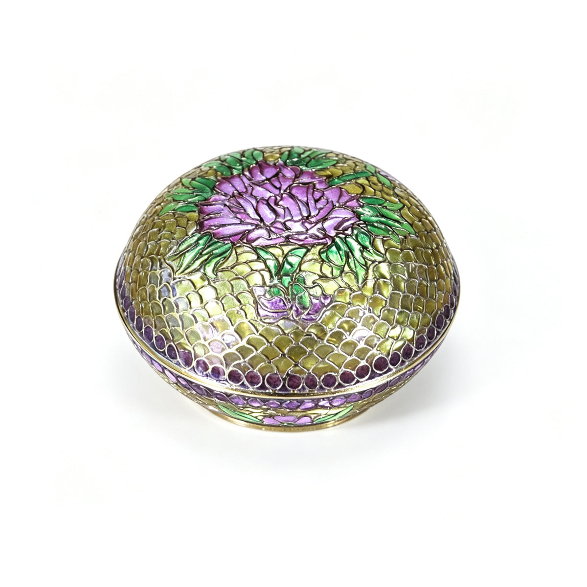 JCJ Traditional Chinese Transparent‑Blue Cloisonne Trinket Box, Hand‑made Body‑removed Enamel Jewelry Casket, Collectible Art Gift