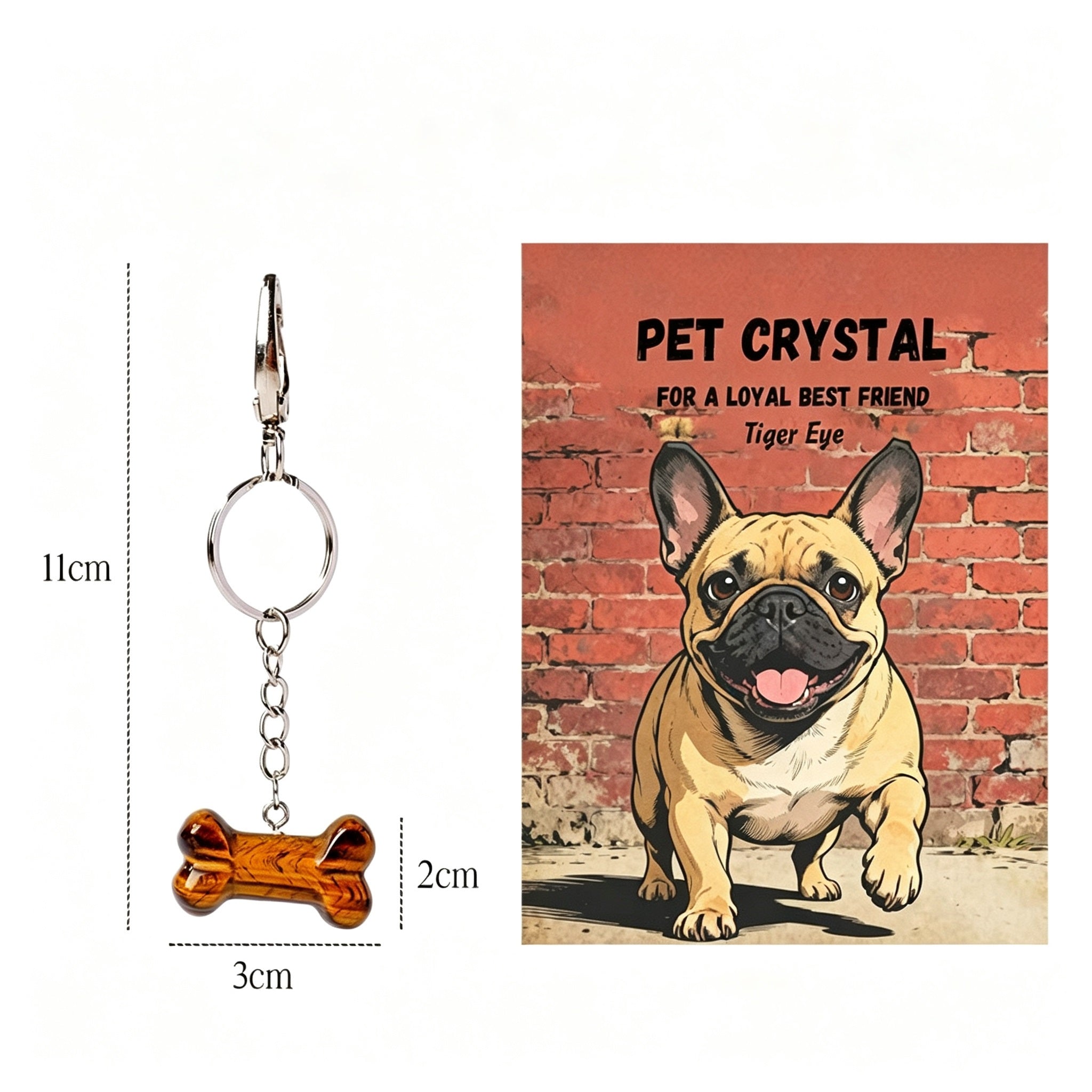 RYS Natural Crystal Bone Pet Keychain / Bag Charm