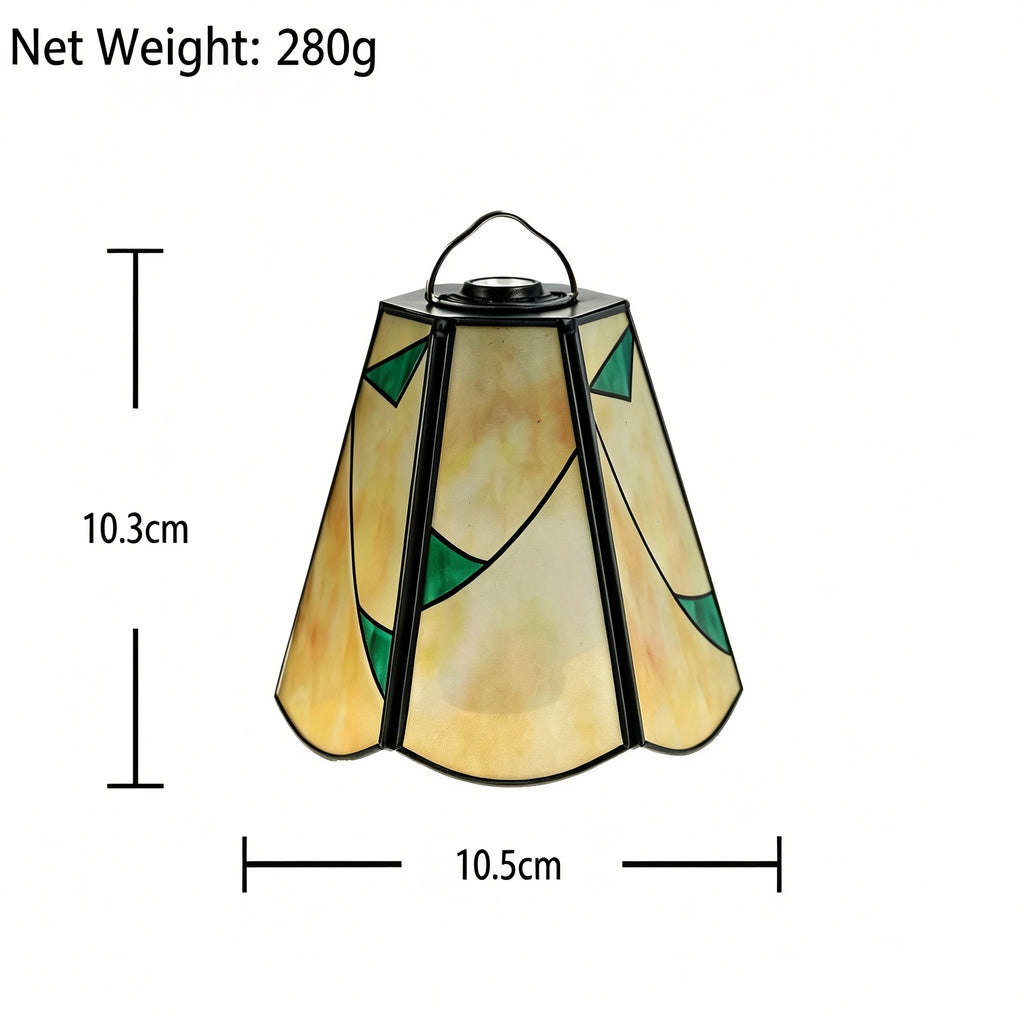 YAP Custom Made 2Pcs Stained Glass Copper Foil Inlay Replacement Lamp Shade, Chinese Geometric Lampshade