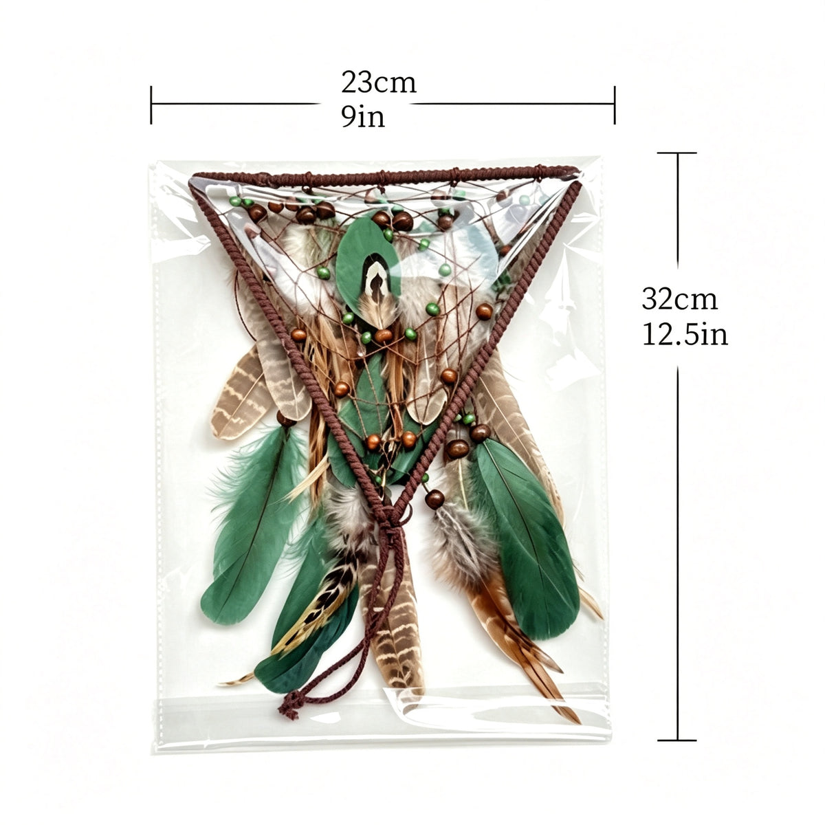 MGY Hand‑Woven Triangle Dreamcatcher Wall Hanging Bohemian Feather Home Decor Ornament