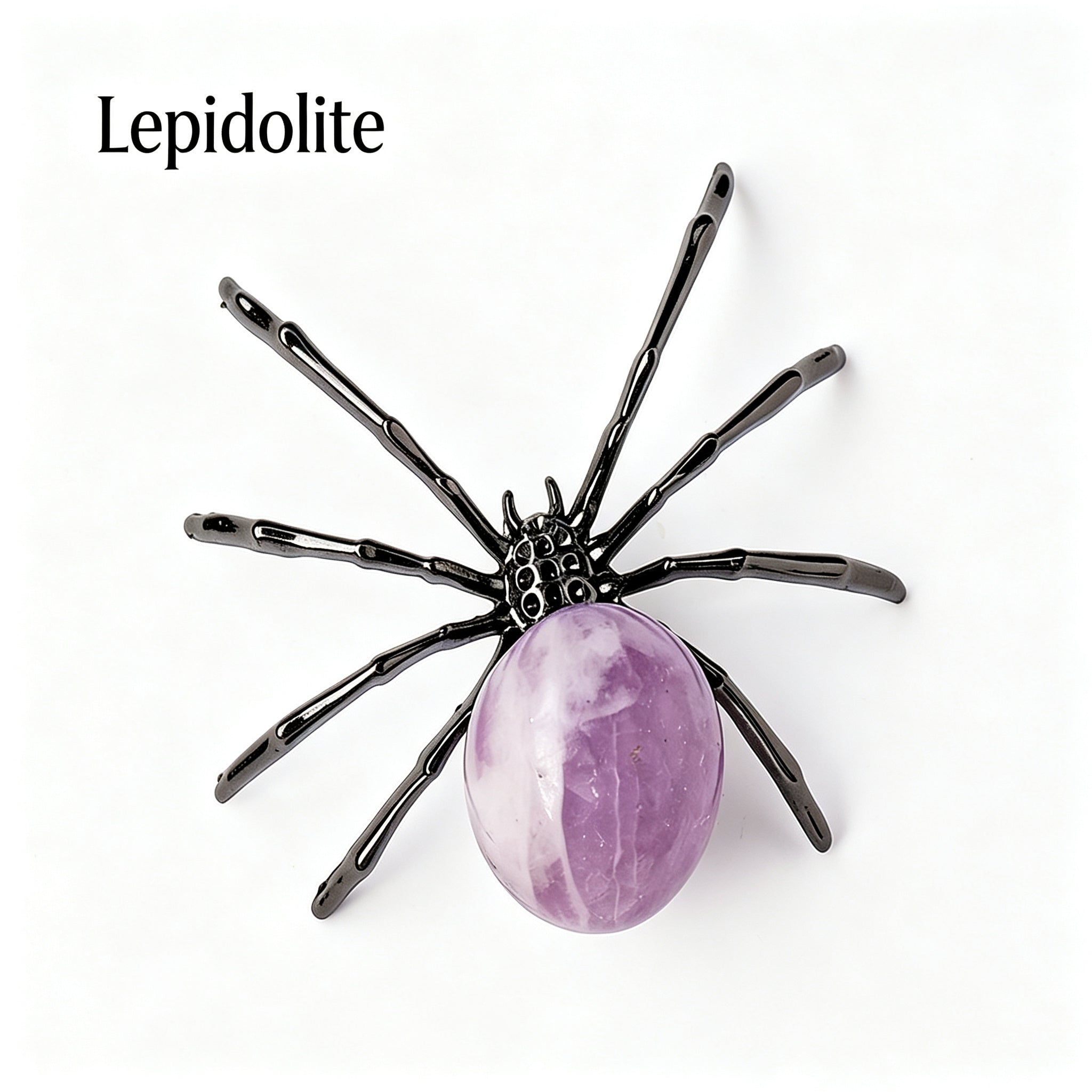 RYS Natural Crystal Ball Alloy Spider Figurine
