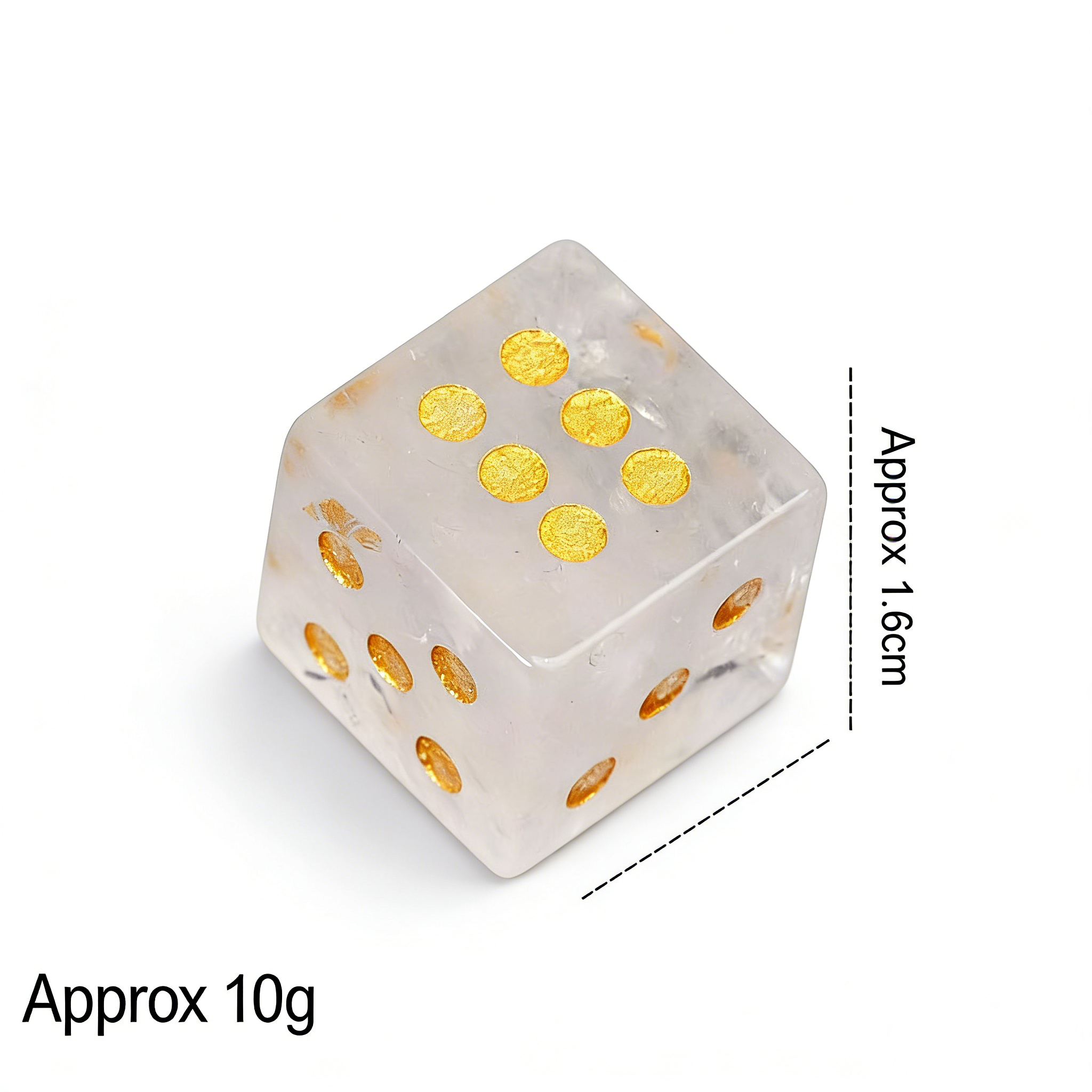 RYS Natural Crystal Gemstone Square Dice | Multi-Material Options, Hand-Carved Gold-Point Collectible & Play Piece