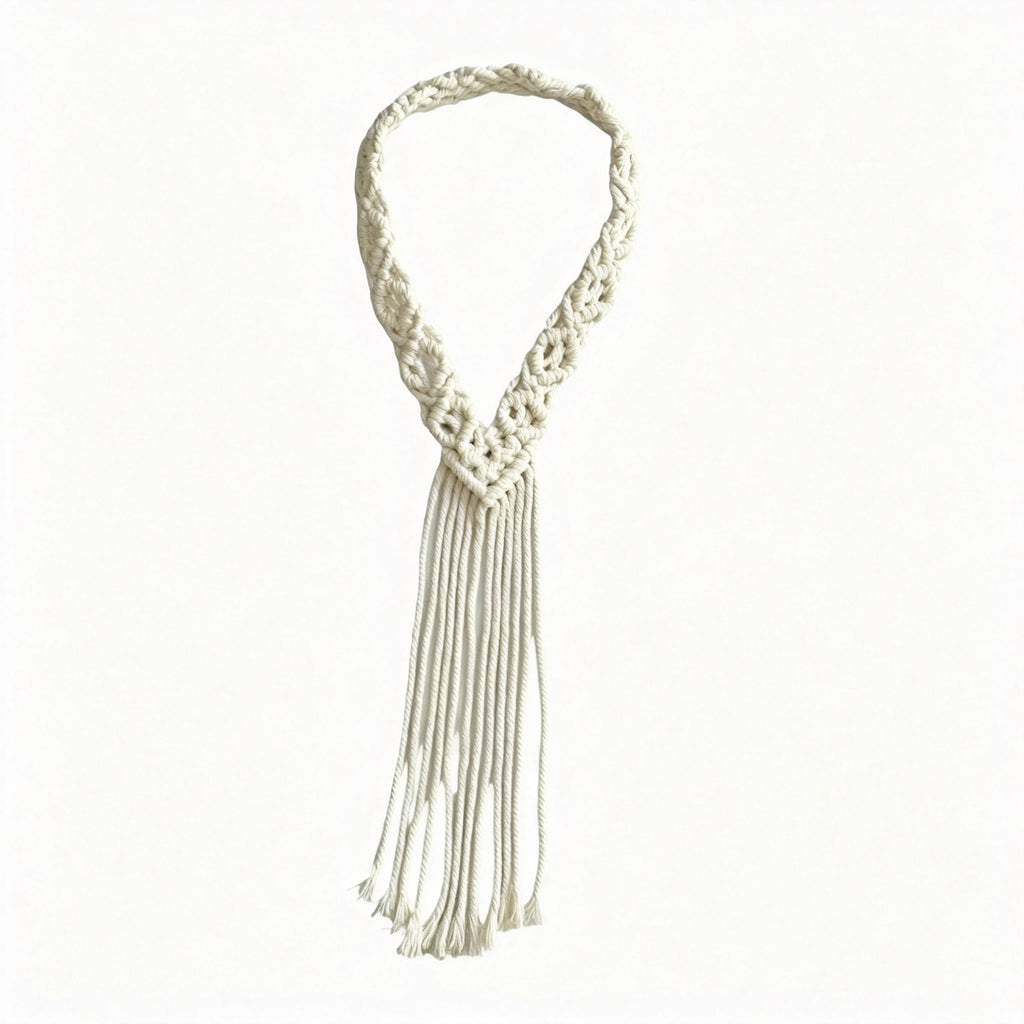 JSE Boho Bridal Headband Handwoven Cotton Crown Headpiece Wedding Hair Accessory