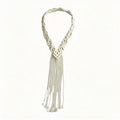JSE Boho Bridal Headband Handwoven Cotton Crown Headpiece Wedding Hair Accessory
