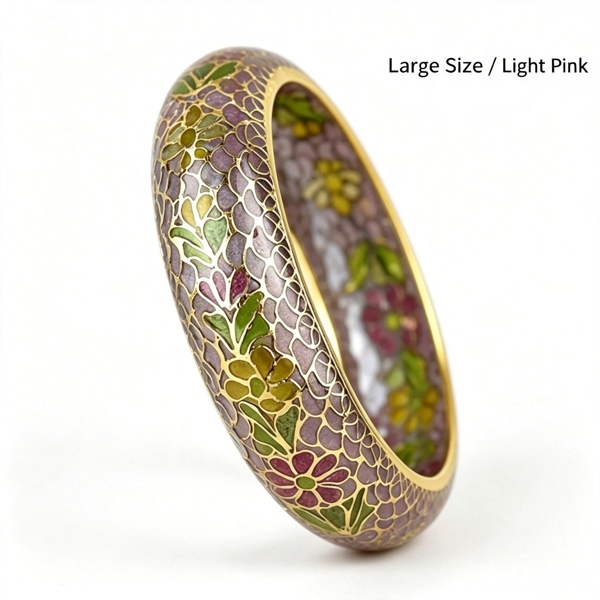 JCJ Vintage Beijing Hollow Cloisonne Bangle, Intricate Handmade Filigree Enamel Collectible Bracelet for Premium Gifting