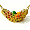 JXG Handwoven Cotton Storage Net Bag Wall Hanging Fruit Vegetable Organizer Ins Style Home Decor