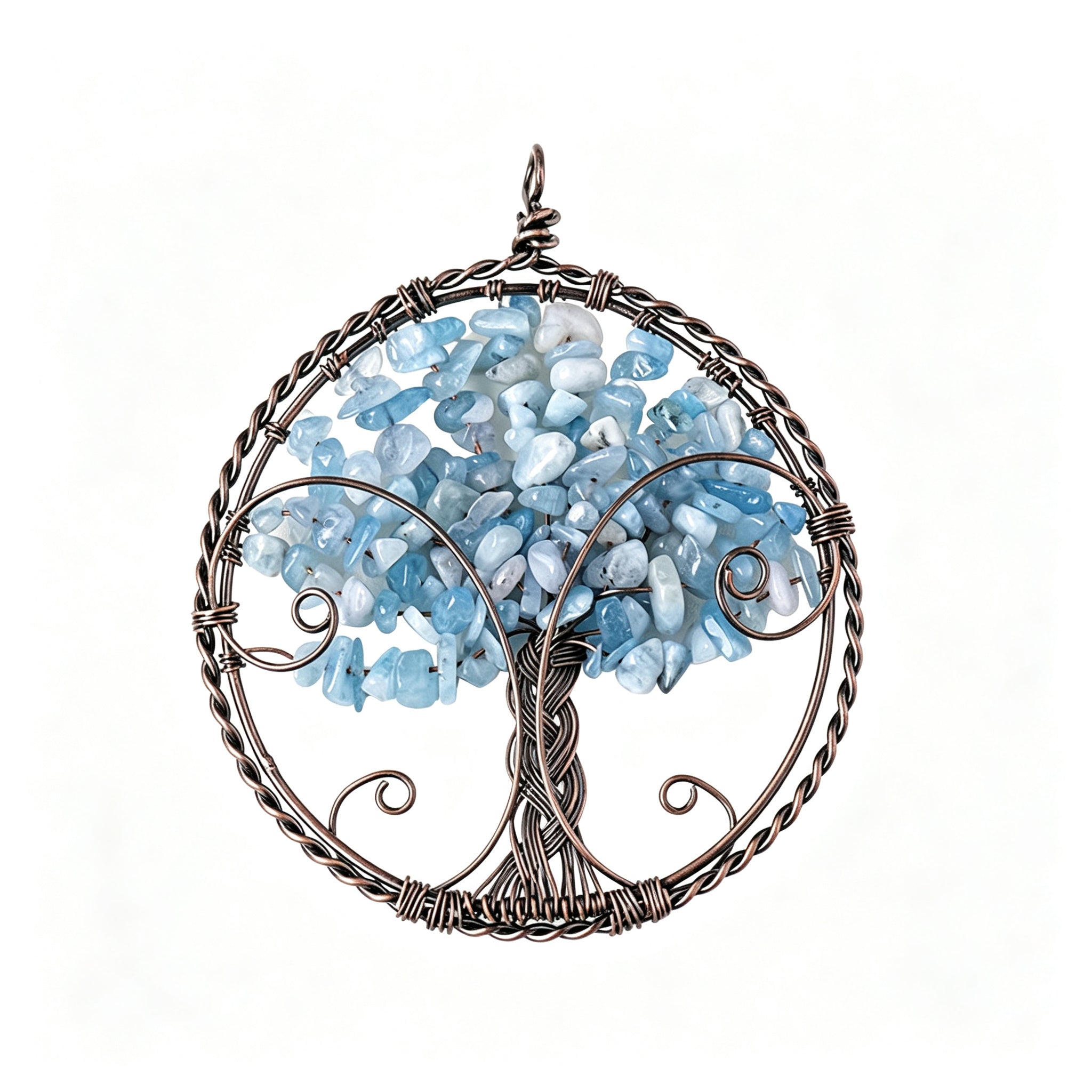 RYS Natural Crystal Chips Tree of Life Pendant Car Hanging