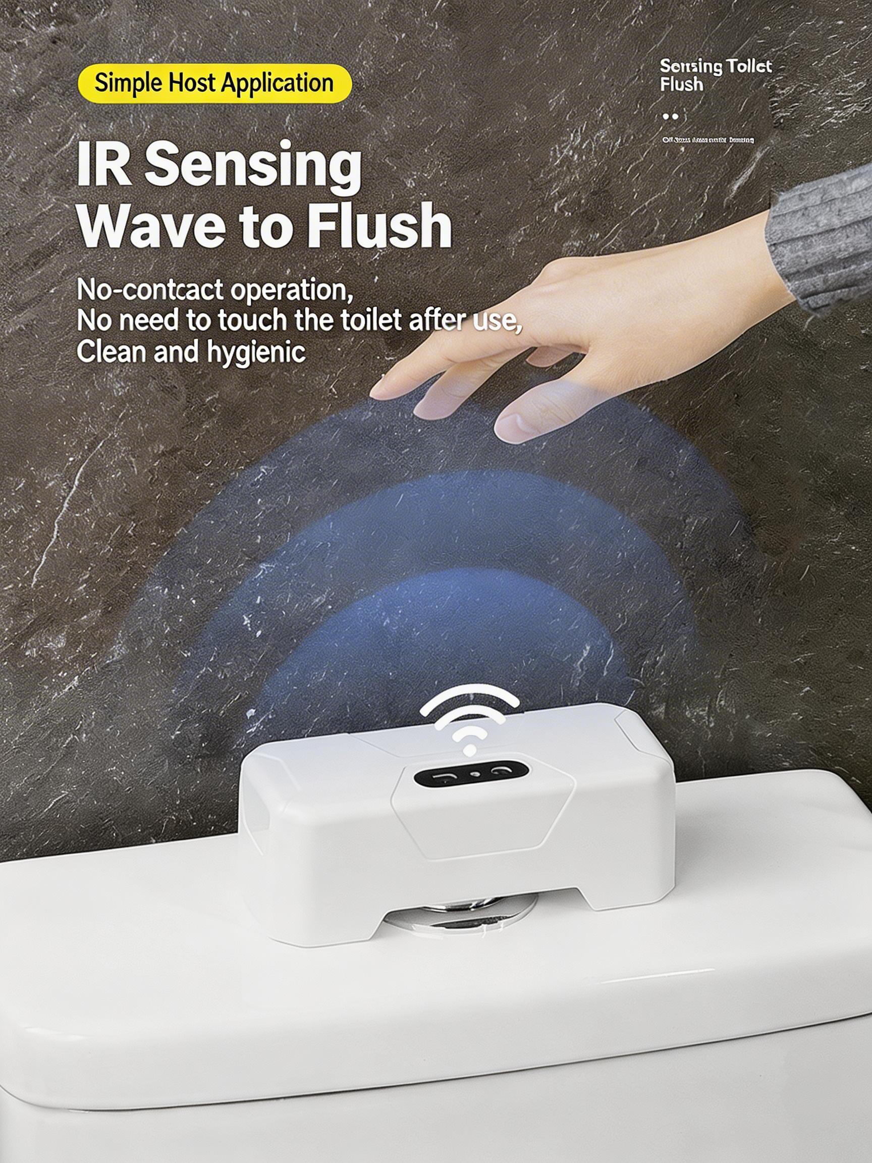 EST Rechargeable Infrared Motion Sensor Toilet Flush Kit | Automatic Hands-Free Toilet Flusher