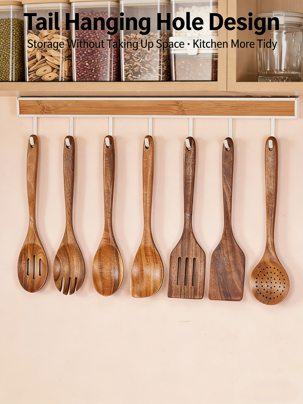 HGD Acacia Wood Kitchen Utensil Set | Non-Stick Wooden Spatula & Spoon for Cooking