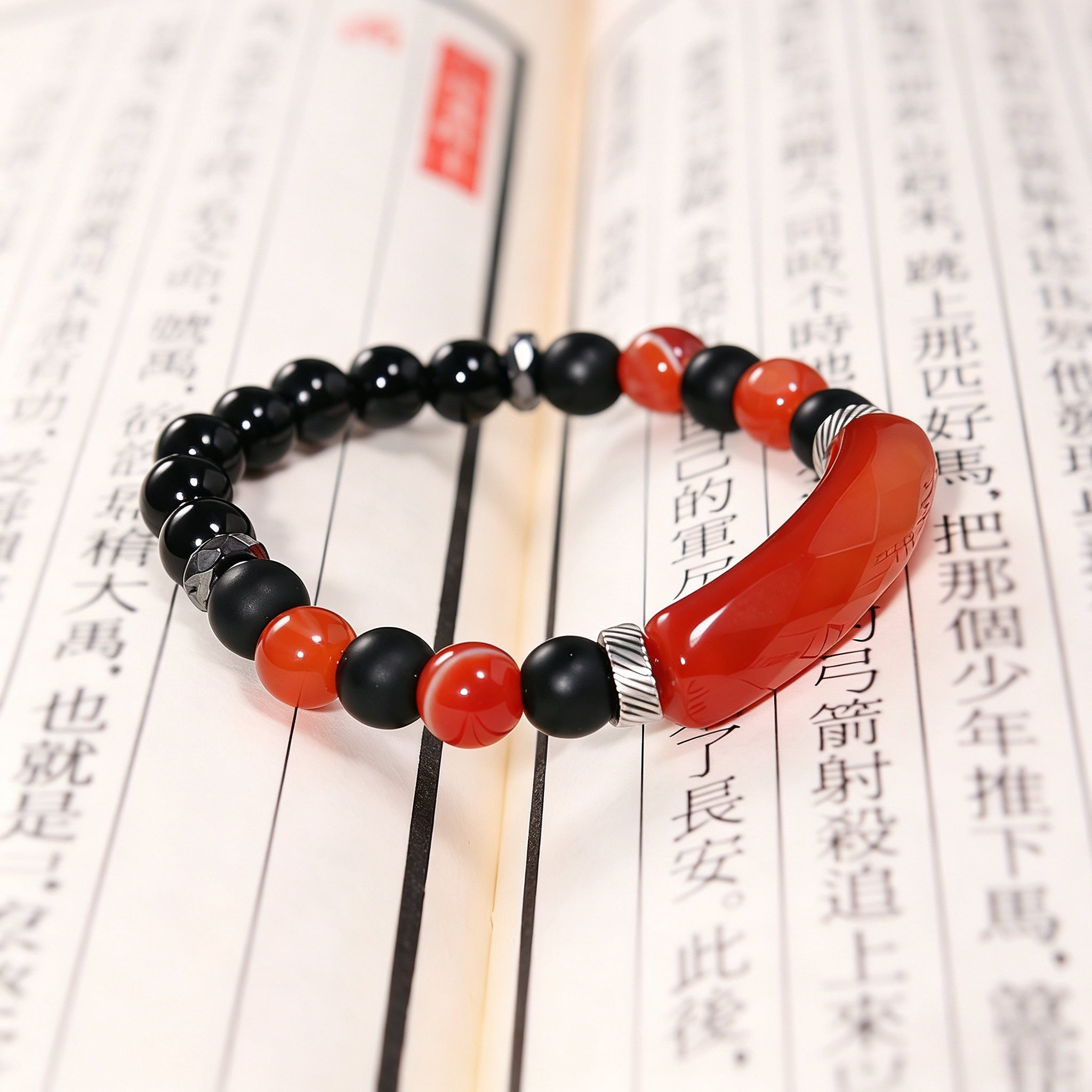 RYS Natural Crystal Beaded Bracelet - Handmade Agate & Tiger Eye Wristband