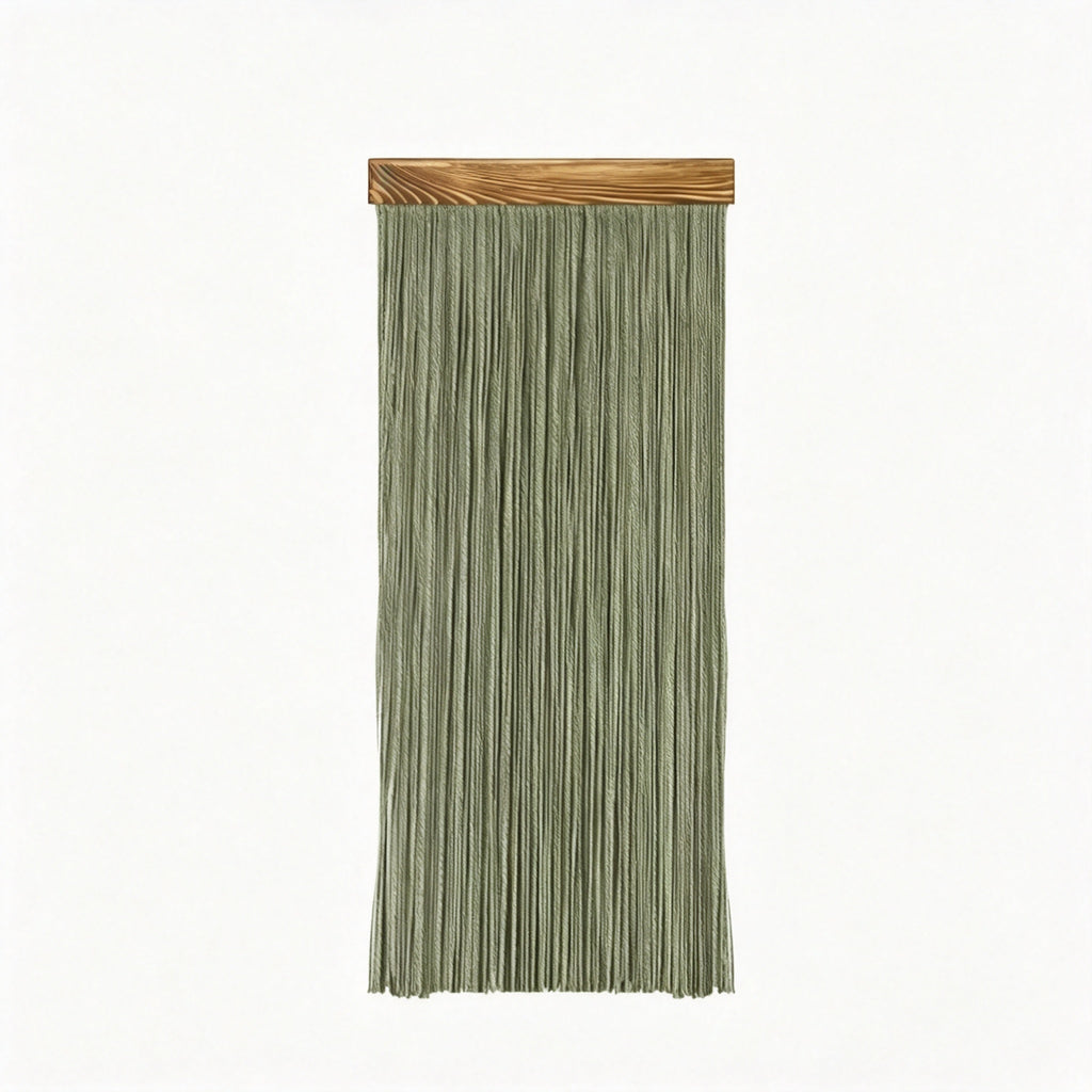 JXG Handwoven Cotton Tassel Wall Hanging Boho Wood Rod Fringe Tapestry Decor