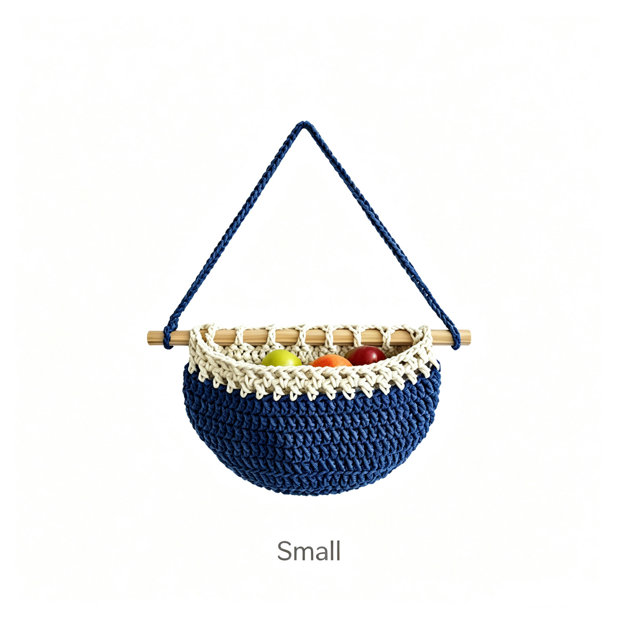 JXG Hand Woven Cotton Wall Hanging Fruit Net Bag Removable Wall Mount Vegetable Storage Basket For Kitchen Home Decor
