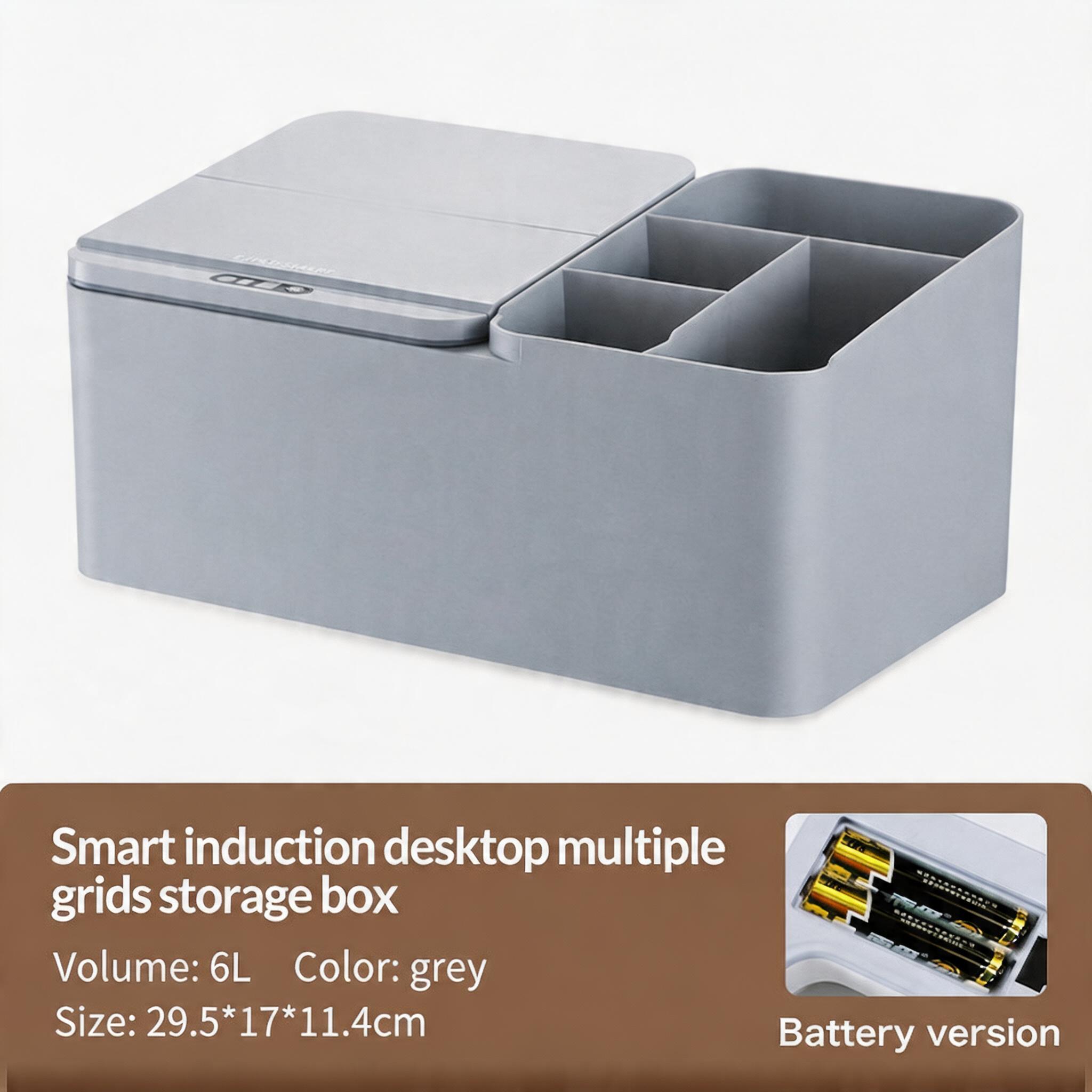 EST Smart Sensor Desktop Storage Box, Automatic Open Multi-Grid Organizer