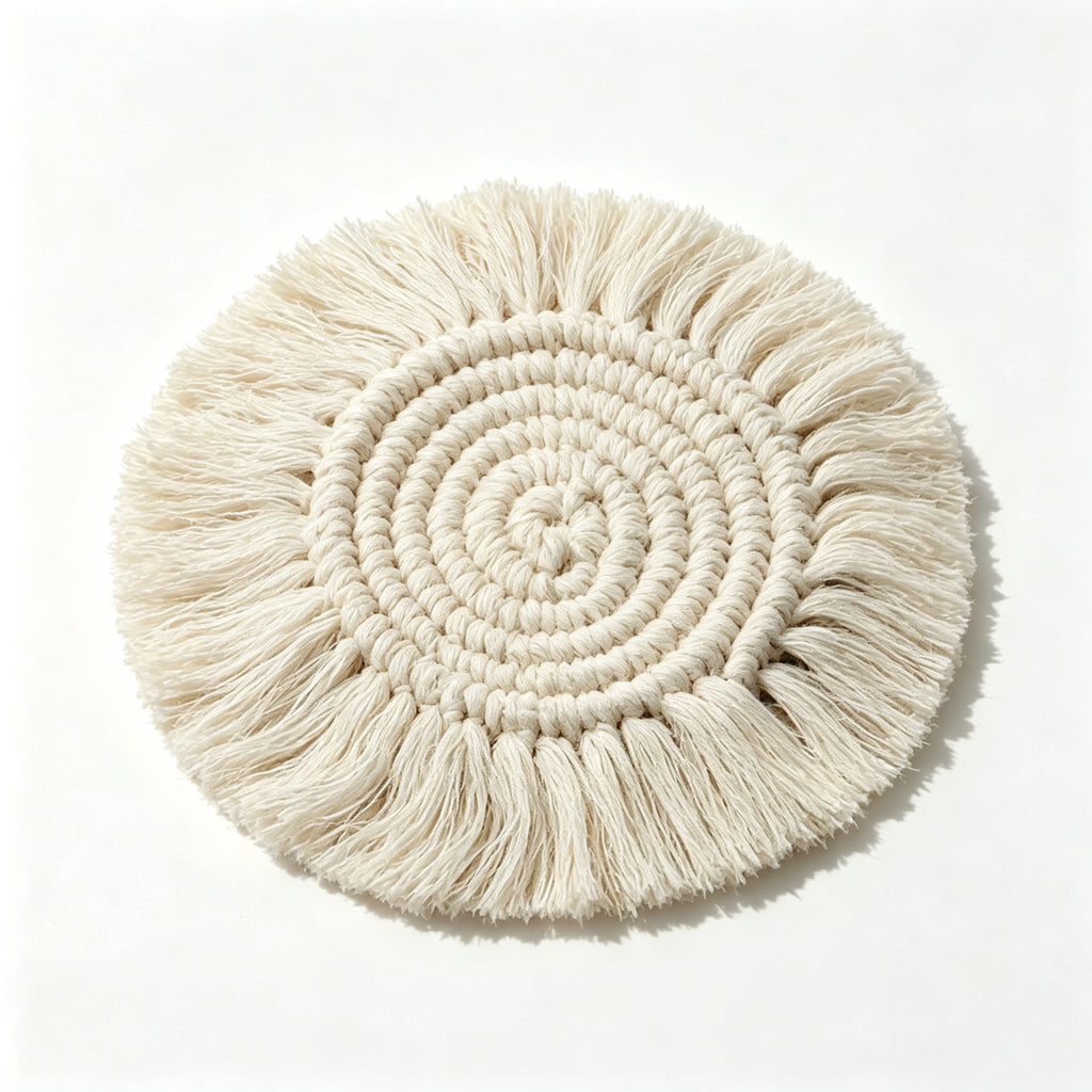 JSE Handwoven Cotton Cord Coasters Boho Absorbent Drink Mats