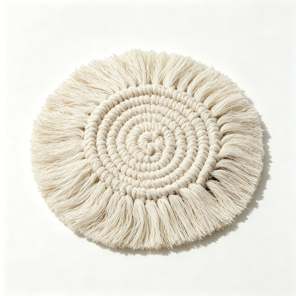 JSE Handwoven Cotton Cord Coasters Boho Absorbent Drink Mats