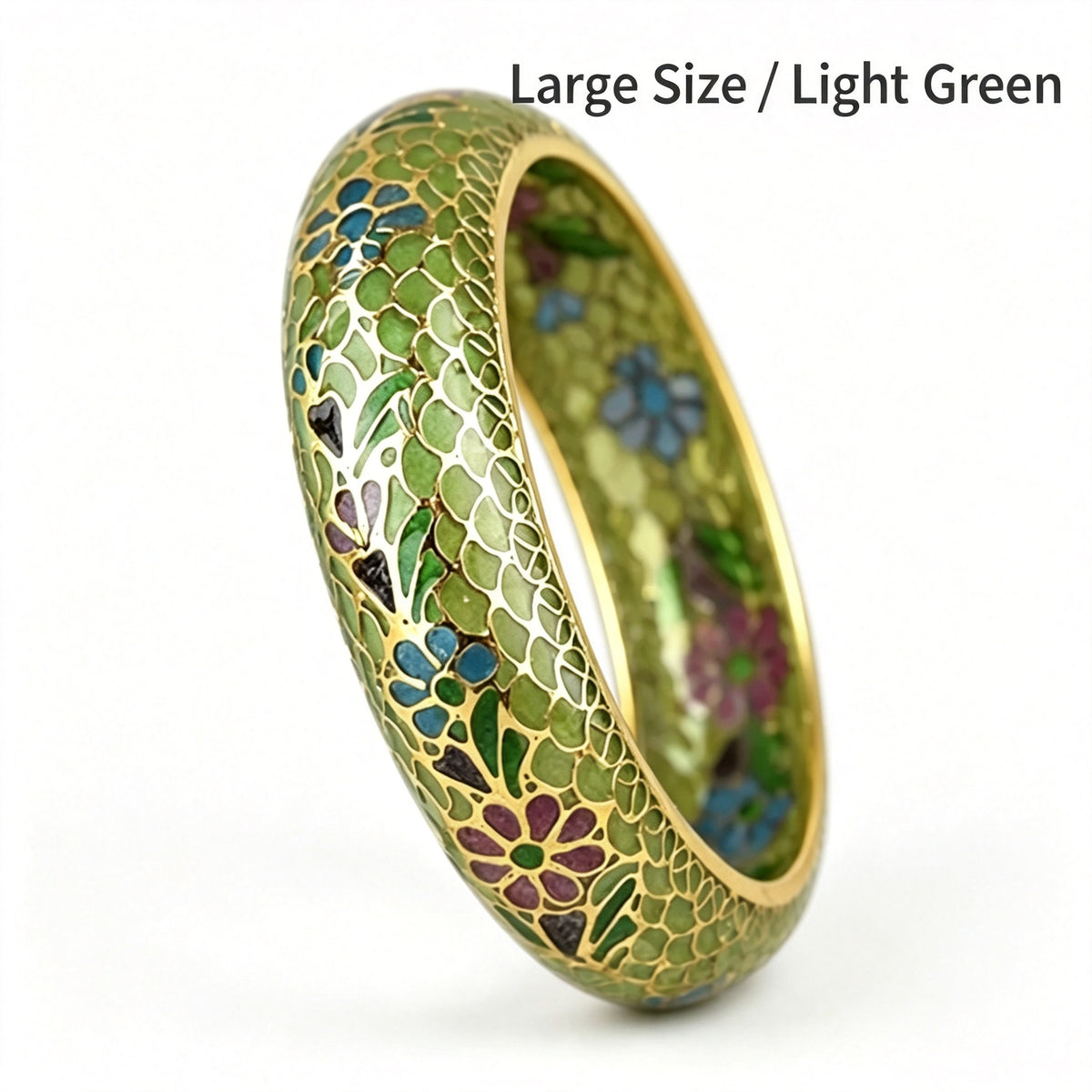 JCJ Vintage Beijing Hollow Cloisonne Bangle, Intricate Handmade Filigree Enamel Collectible Bracelet for Premium Gifting