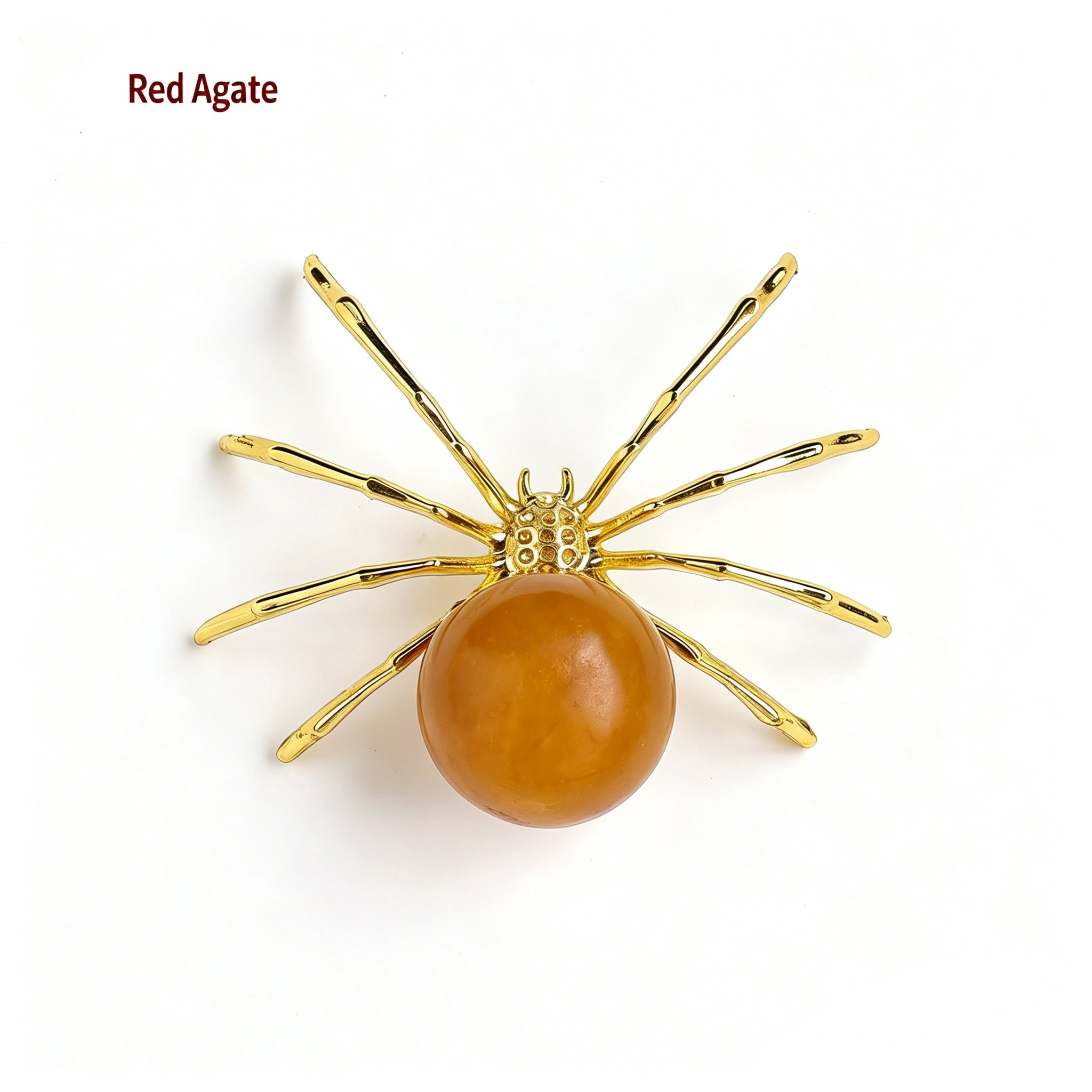 RYS Natural Crystal Ball Alloy Spider Figurine