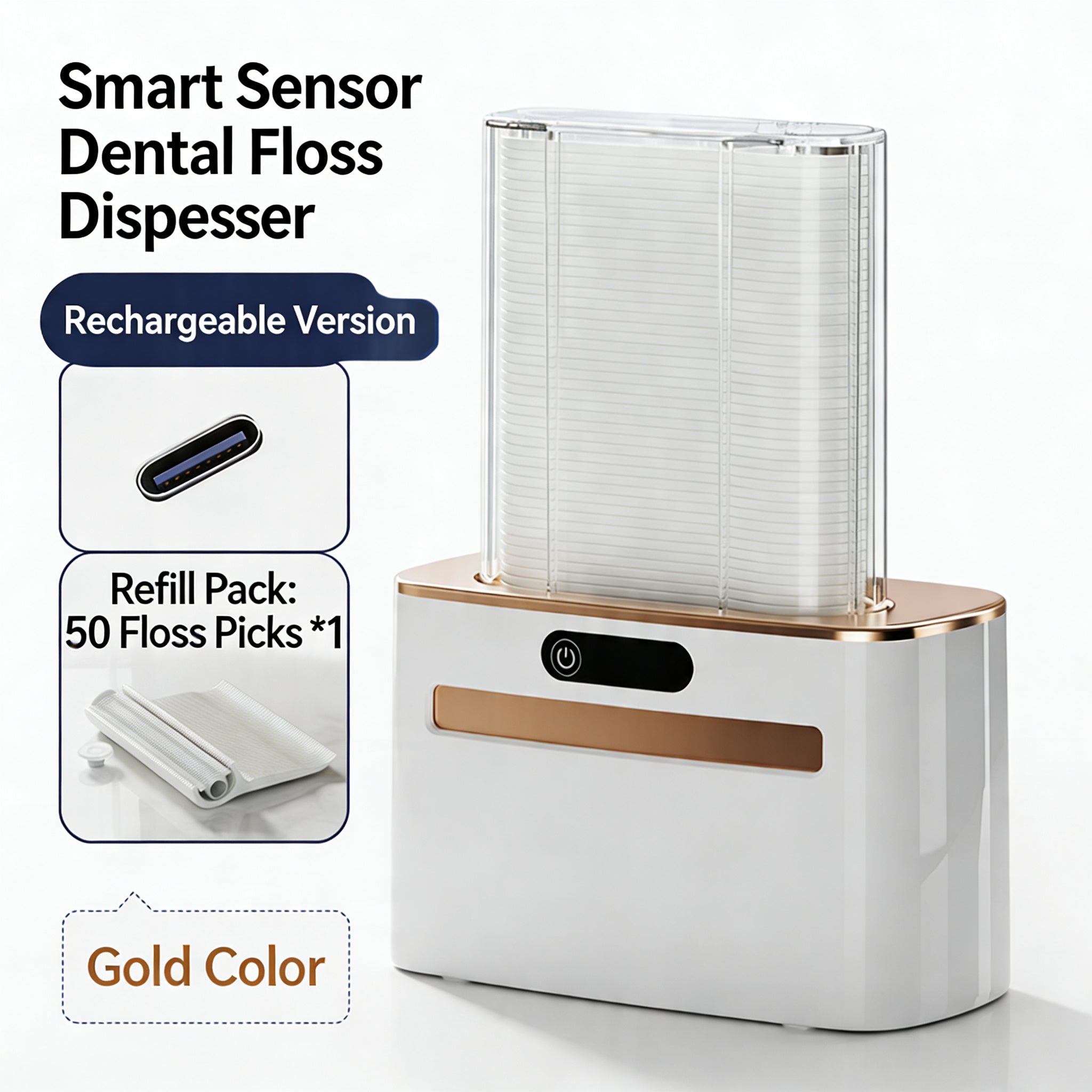 EST Automatic Sensor Dental Floss Dispenser with Refillable Floss Picks