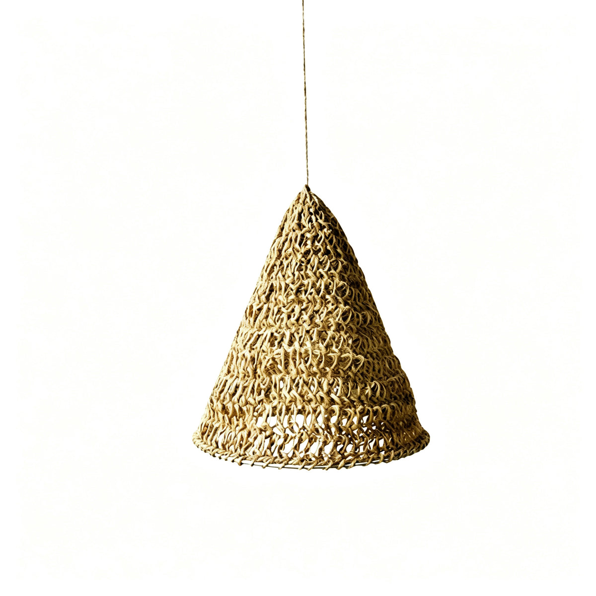 JXG Hand Woven Linen Style Pendant Lampshade Boho Handmade Ceiling Lamp Shade for Home Cafe Decor