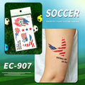 RCT 2026 World Cup Waterproof Flag Temporary Tattoos – 5 Pack | Safe Soy Ink, RoHS CE CPC UKCA Certified