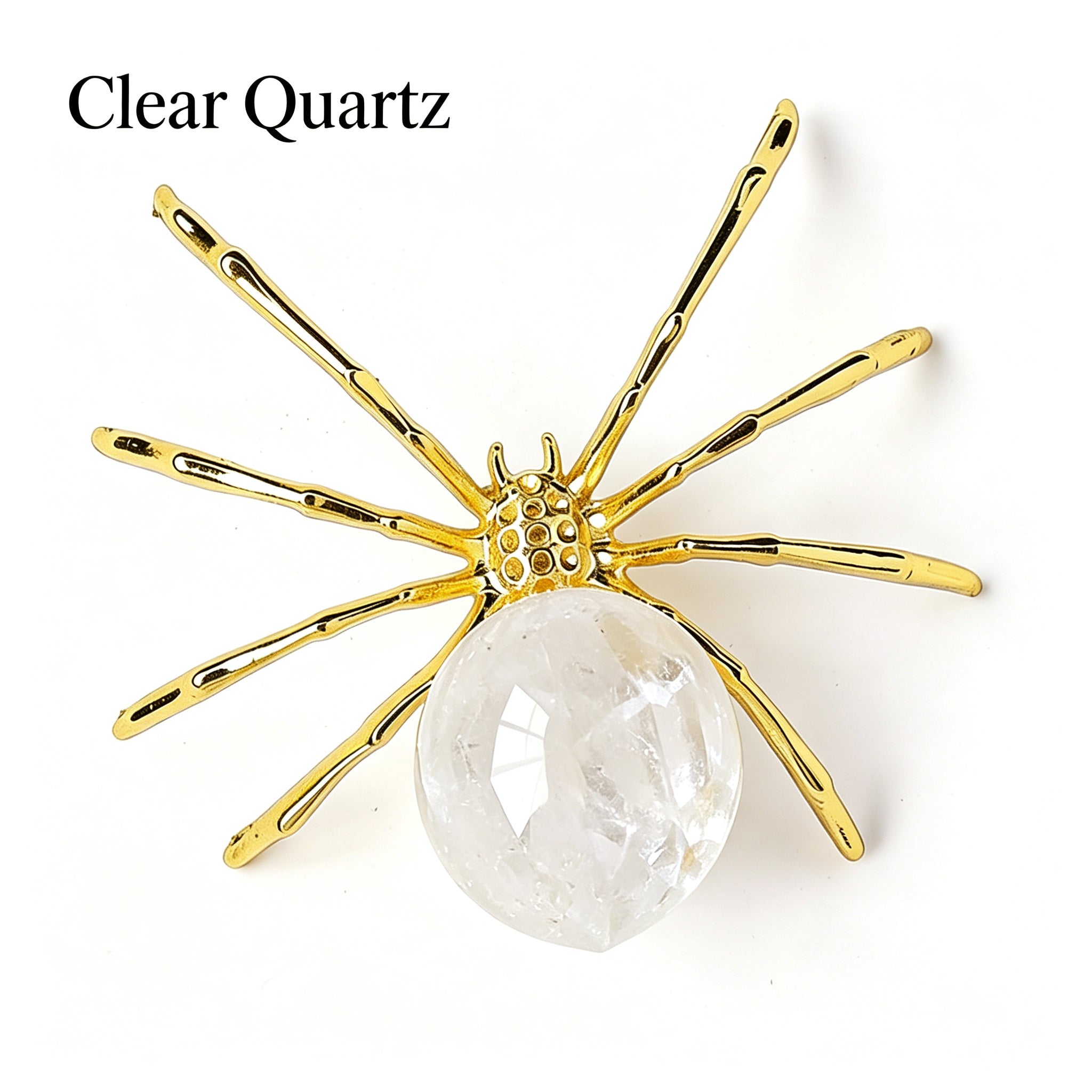 RYS Natural Crystal Ball Alloy Spider Figurine