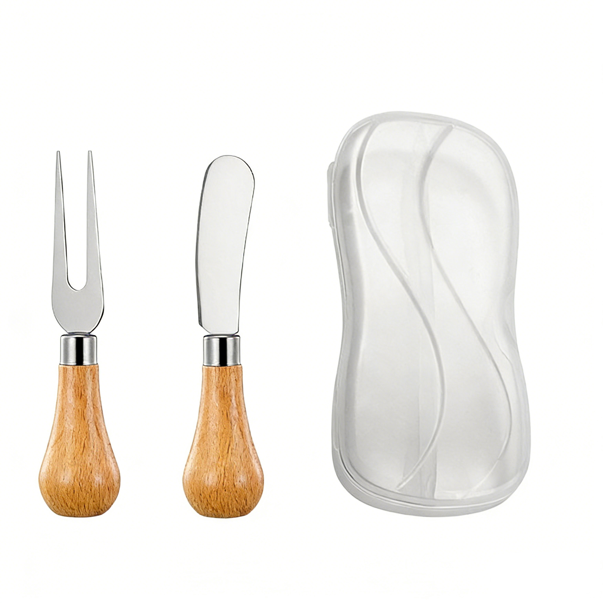 HGD 304 Stainless Steel Kitchen Tool with Beech Wood Handle | Mini Potato Masher & Fruit Fork Butter Knife Set