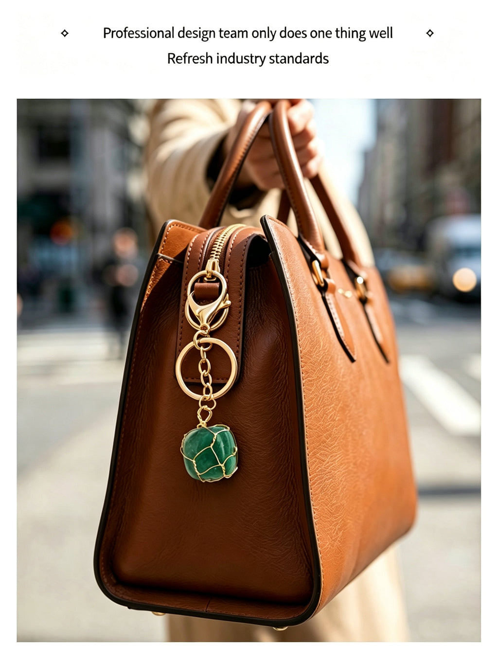 RYS Natural Rough Crystal Handmade Mesh Pouch Keychain Irregular Tumbled Stone Bag Charm