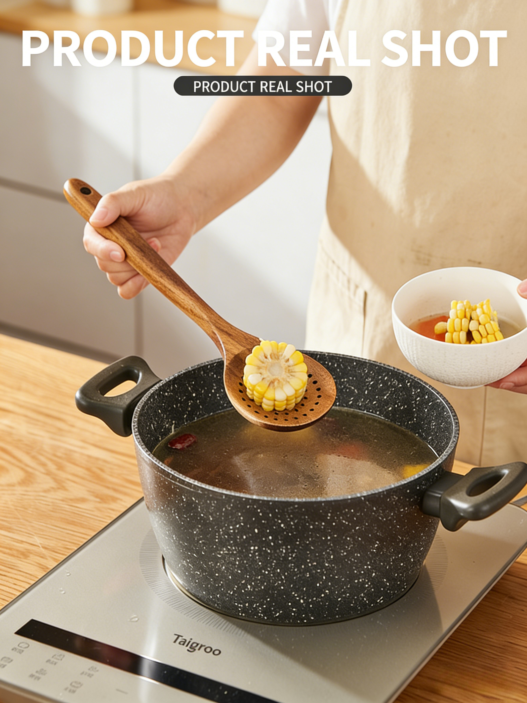 HGD Acacia Wood Kitchen Utensil Set | Non-Stick Wooden Spatula & Spoon for Cooking