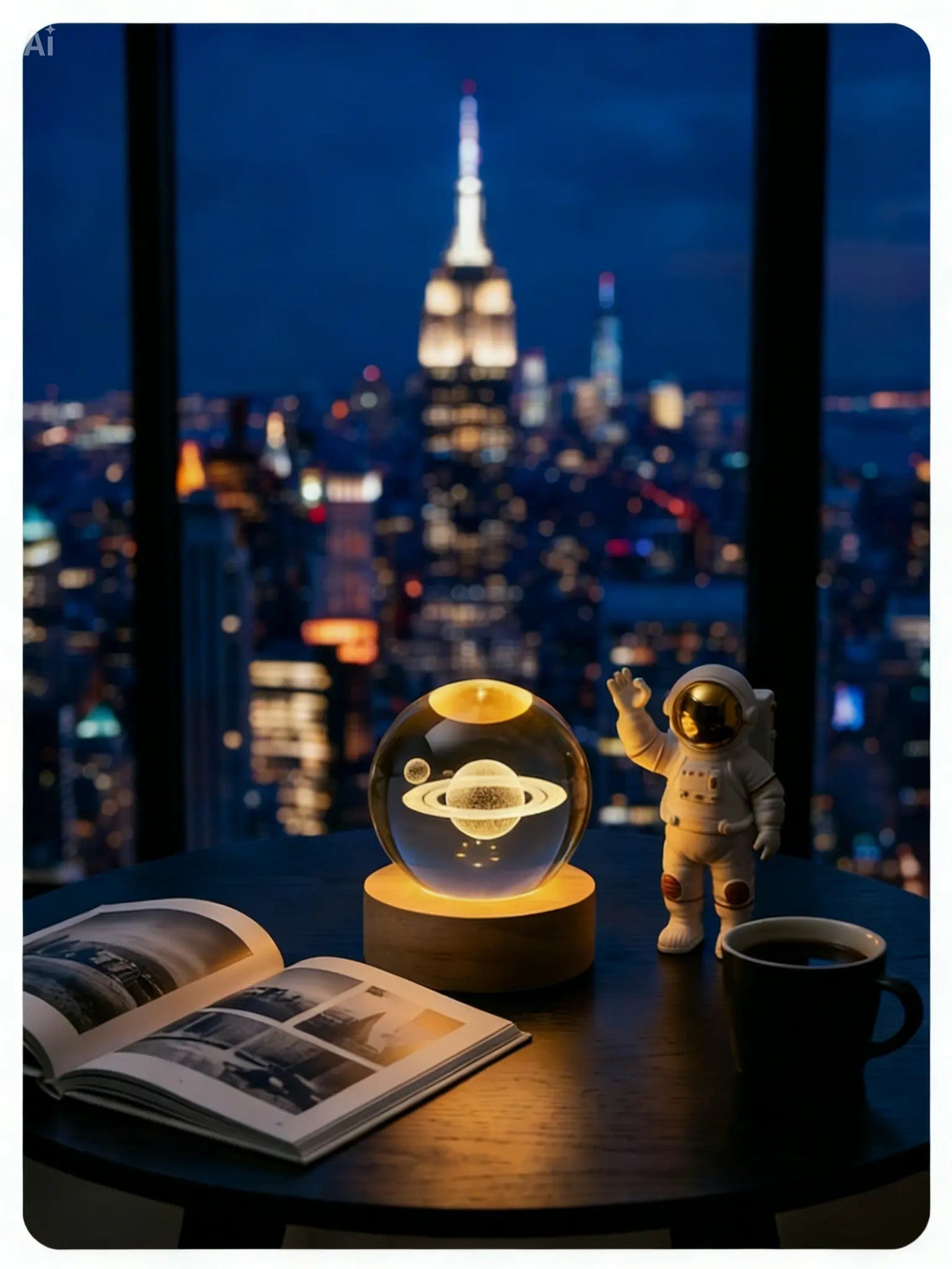 RYS 3D Inner Carving Crystal Ball Night Light | Starry Sky Planet USB Lamp | Home Decor & Creative Gift