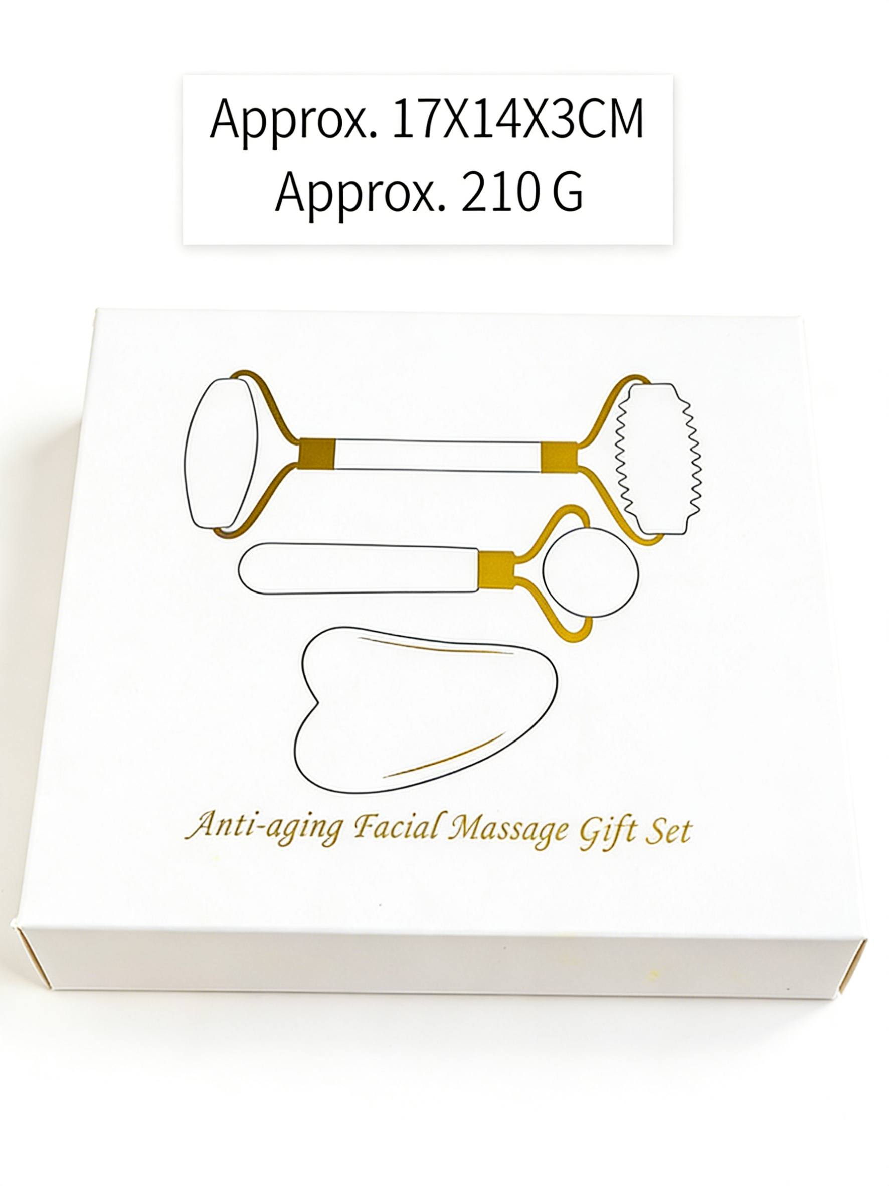 RYS Natürliches Xiuyan-Jadewalzen-Massage-Set, Jade-Gesichts- und Augenmassage-Roller & Gua-Sha-Brett Geschenkbox