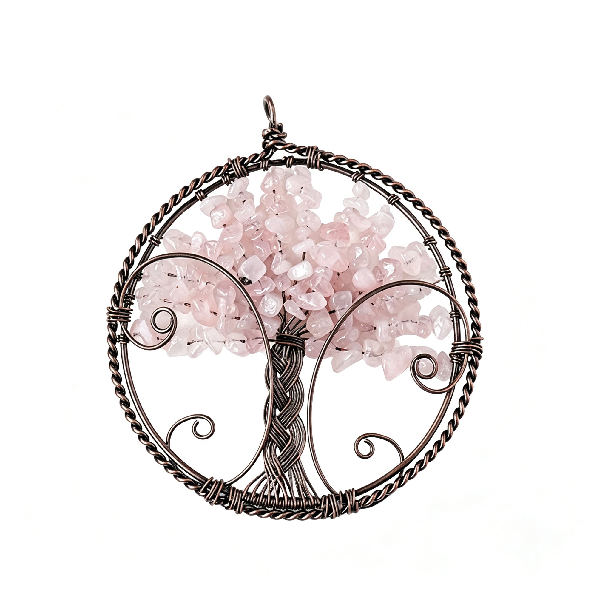 RYS Natural Crystal Chips Tree of Life Pendant Car Hanging