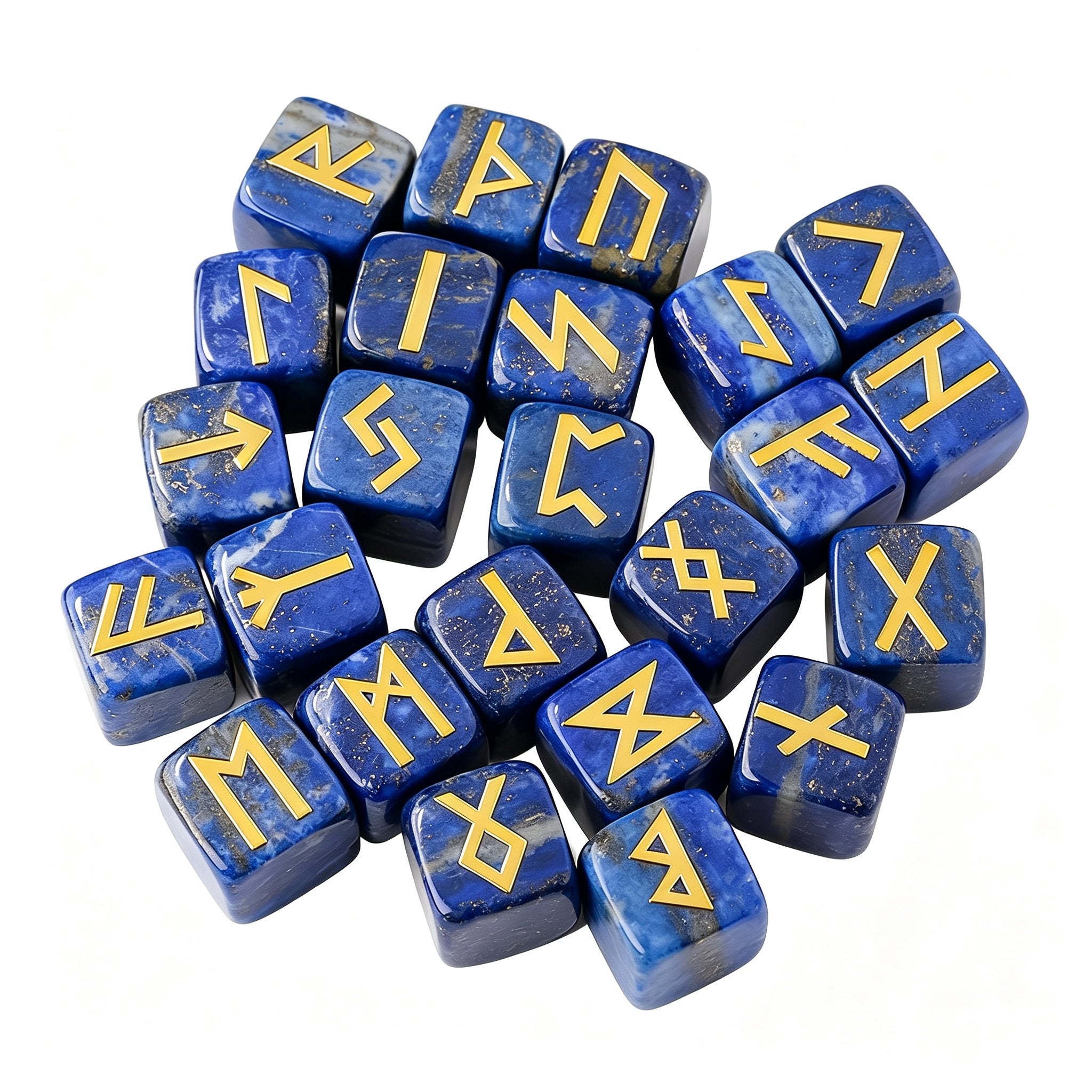 RYS 25pcs Crystal Rune Stones Set, Obsidian Divination Kit with Gift Box (24 Runes + 1 Blank Stone)