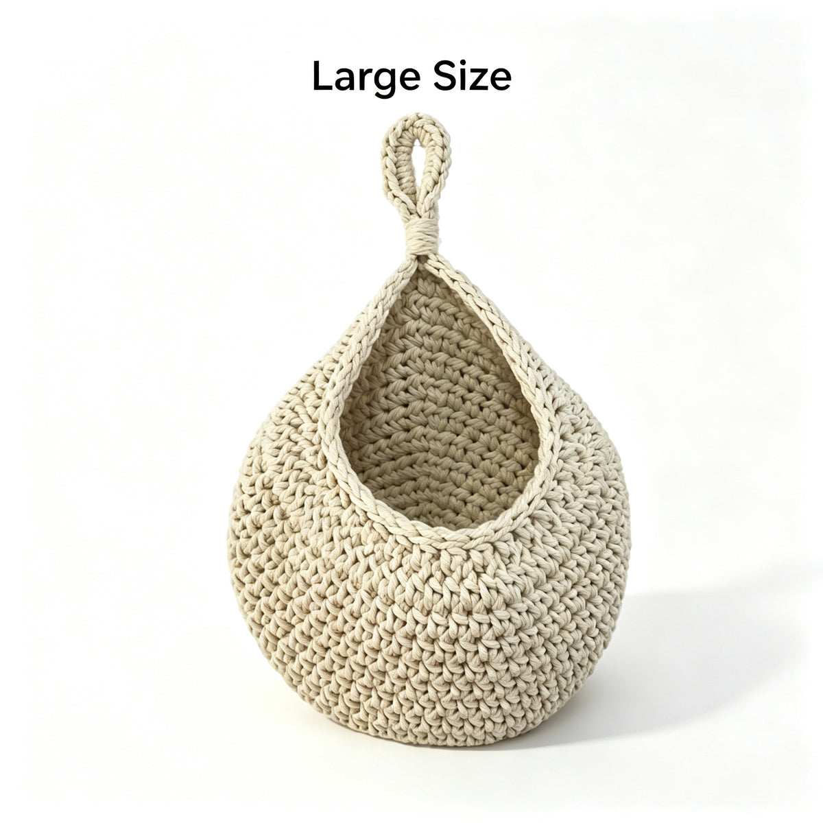 JXG Handwoven Hanging Storage Basket Teardrop Nest Fruit Vegetable Organizer Ins Style Cotton Wall Hanging Net Bag